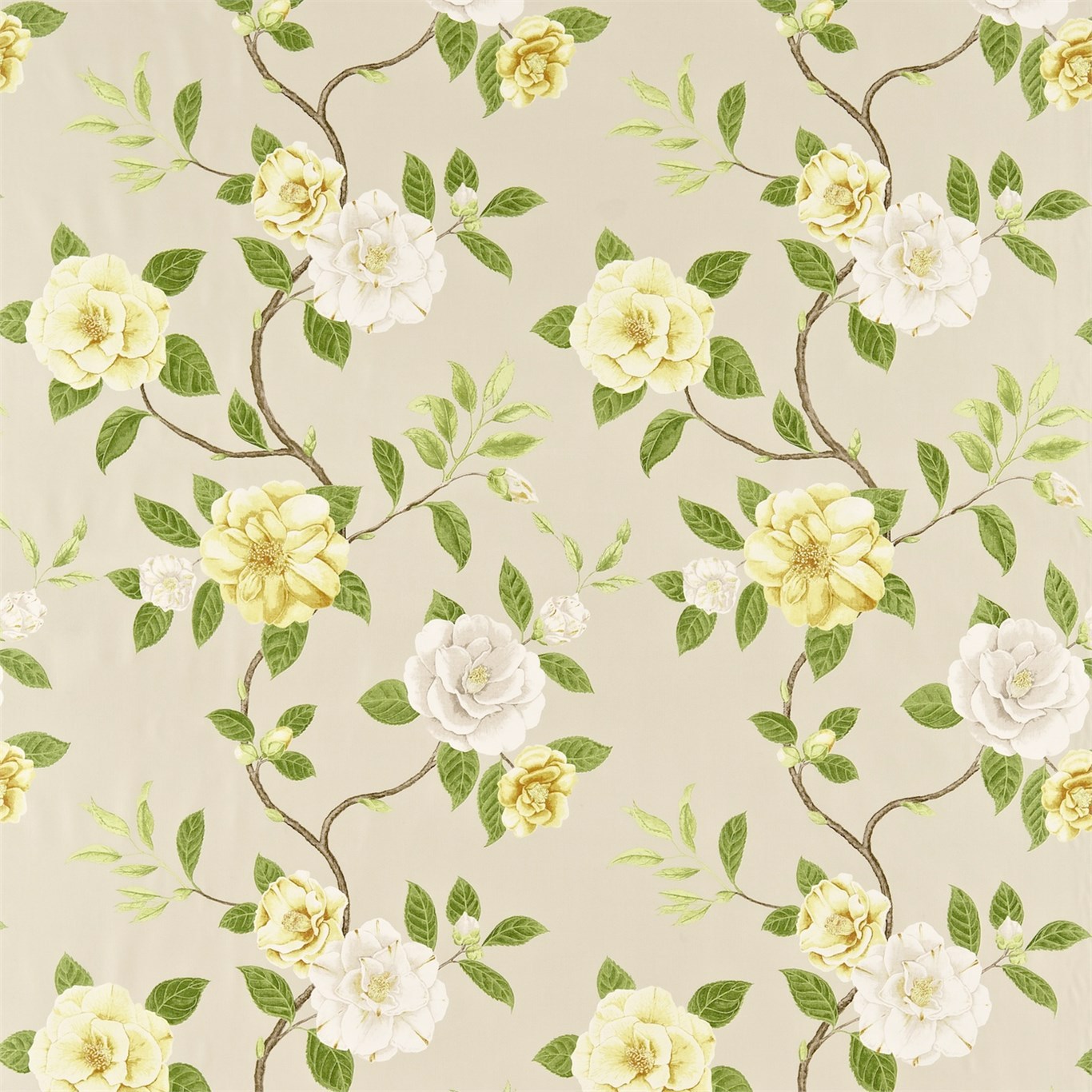 Christabel Yellow/Ivory Fabric by SAN