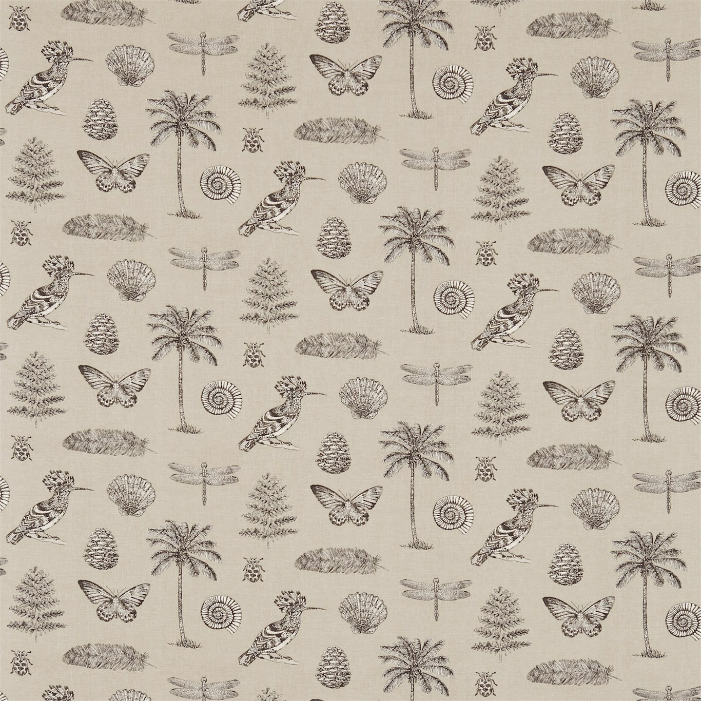 Cocos Linen/Charcoal Fabric by SAN