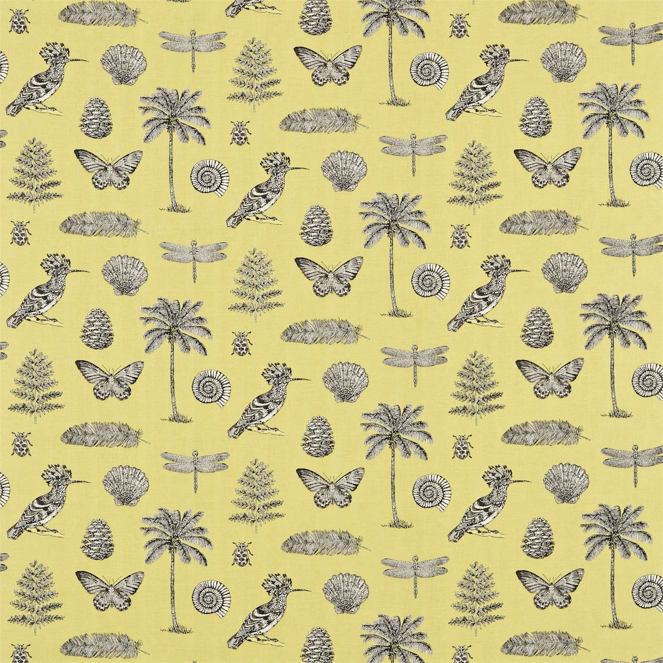 Cocos Yellow/Charcoal Fabric by SAN