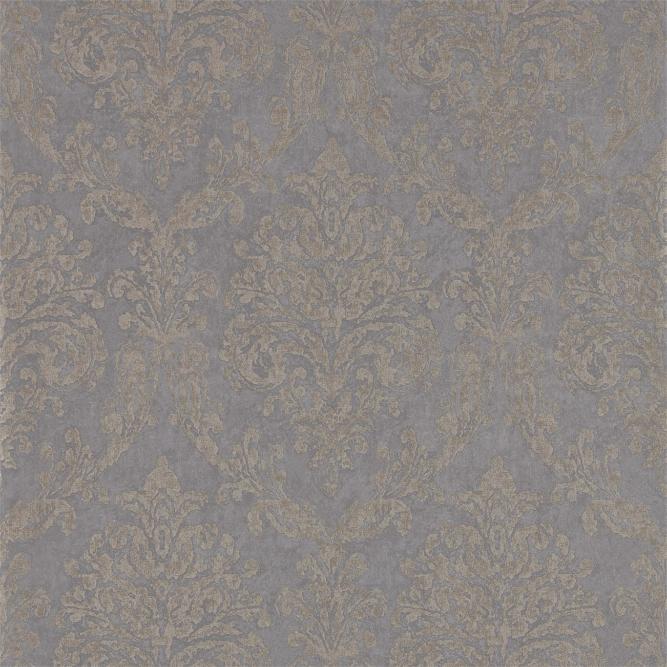 Riverside Damask Mole/Copper Wallpaper by SAN