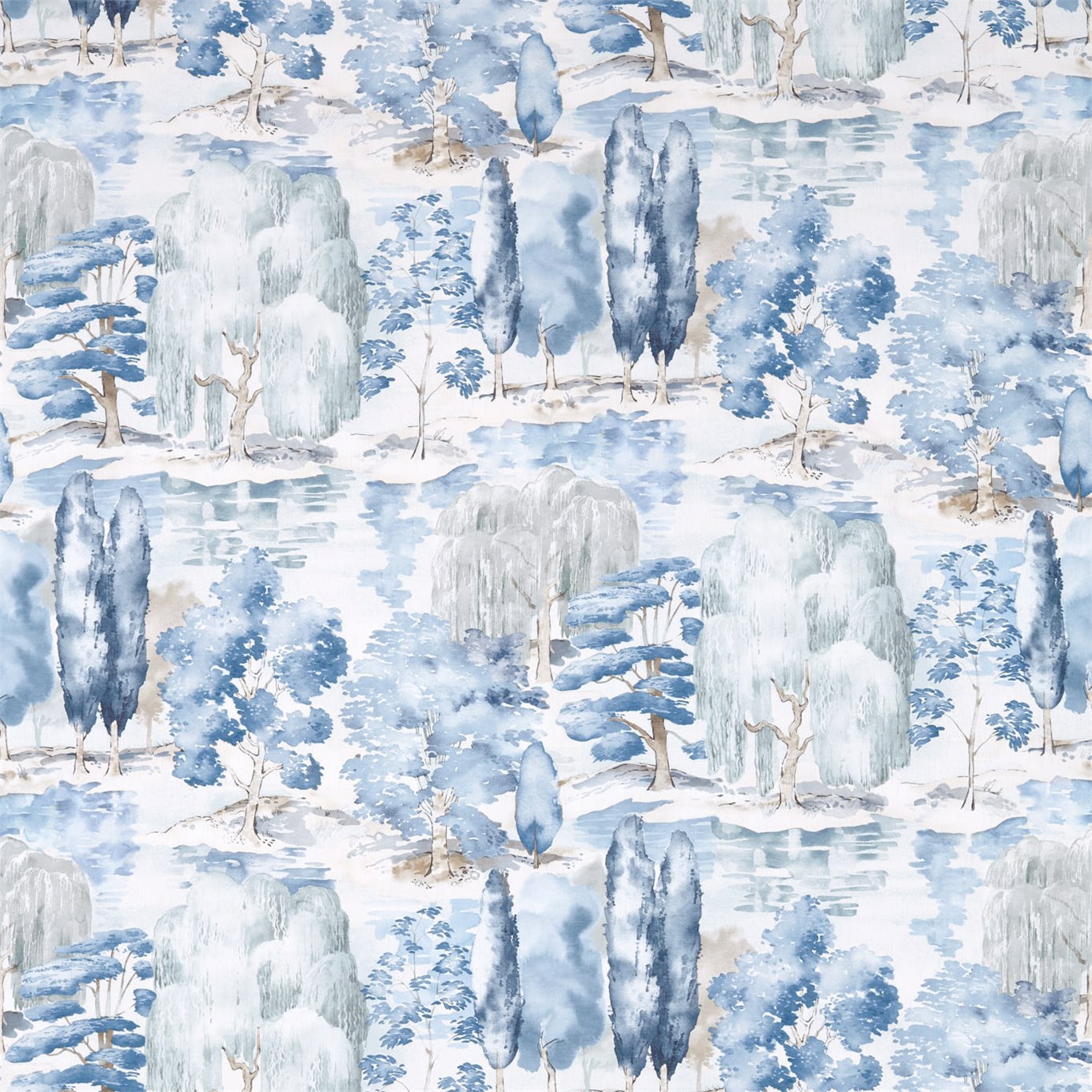 Waterperry Indigo Fabric by SAN