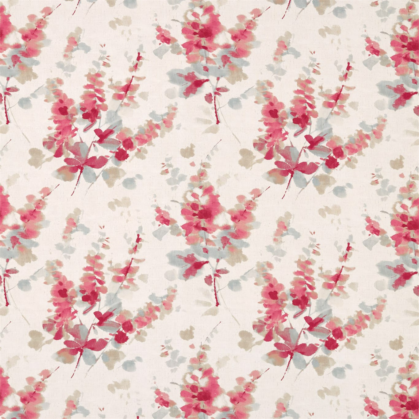 Delphiniums Coral Fabric by SAN