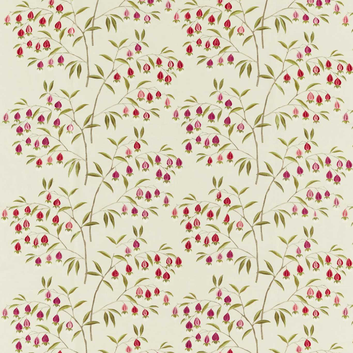 Chinese Lantern Wild Plum Fabric by SAN