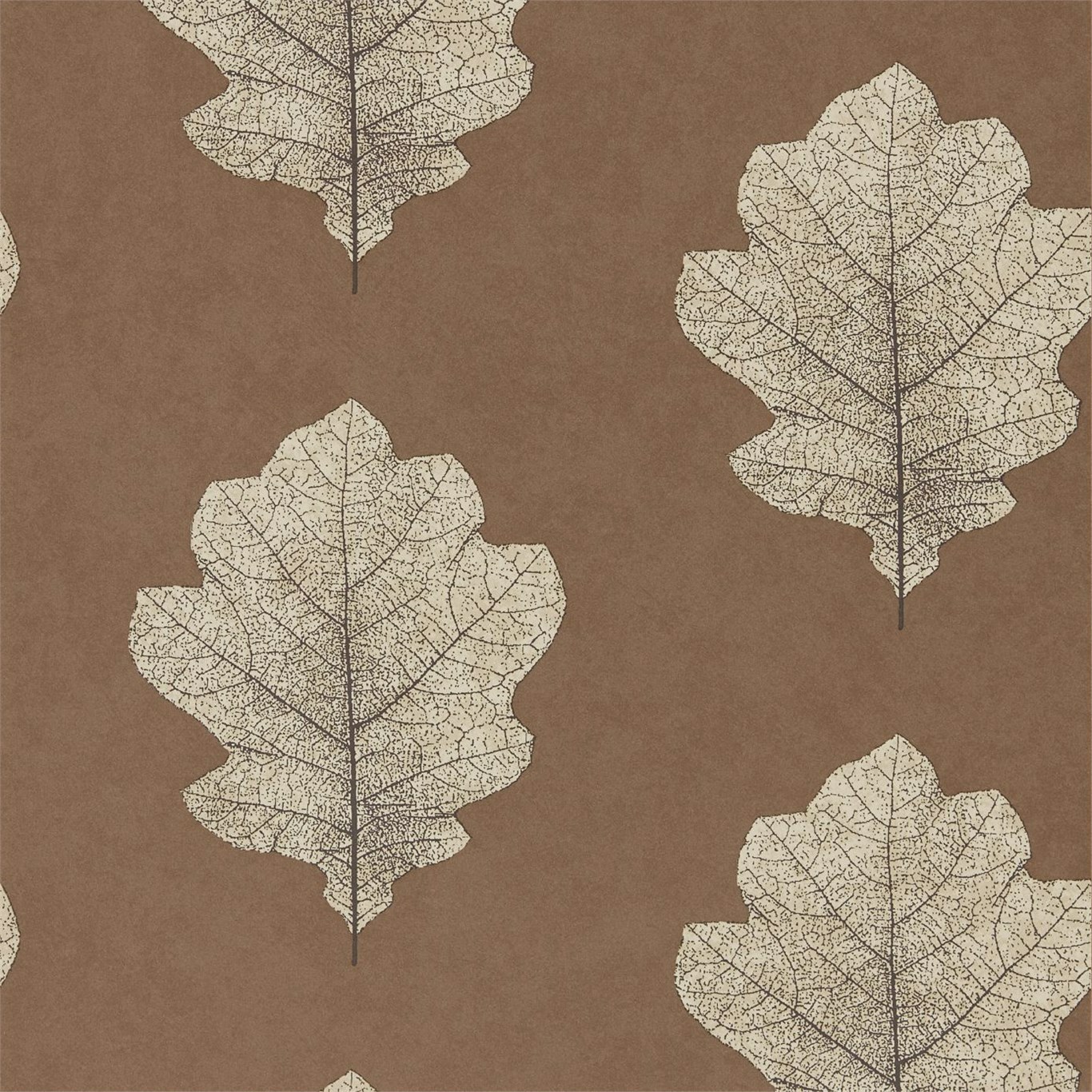 Oak Filigree Copper/Graphite Wallpaper by SAN