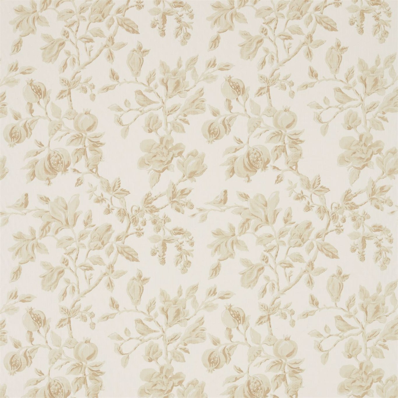 Magnolia & Pomegranate Parchment/Milk Fabric by SAN