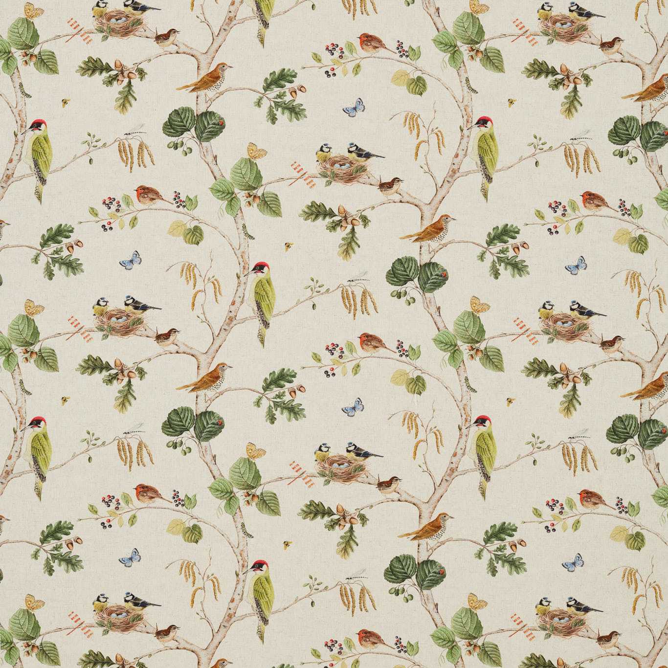 Woodland Chorus Linen/Multi Fabric by SAN