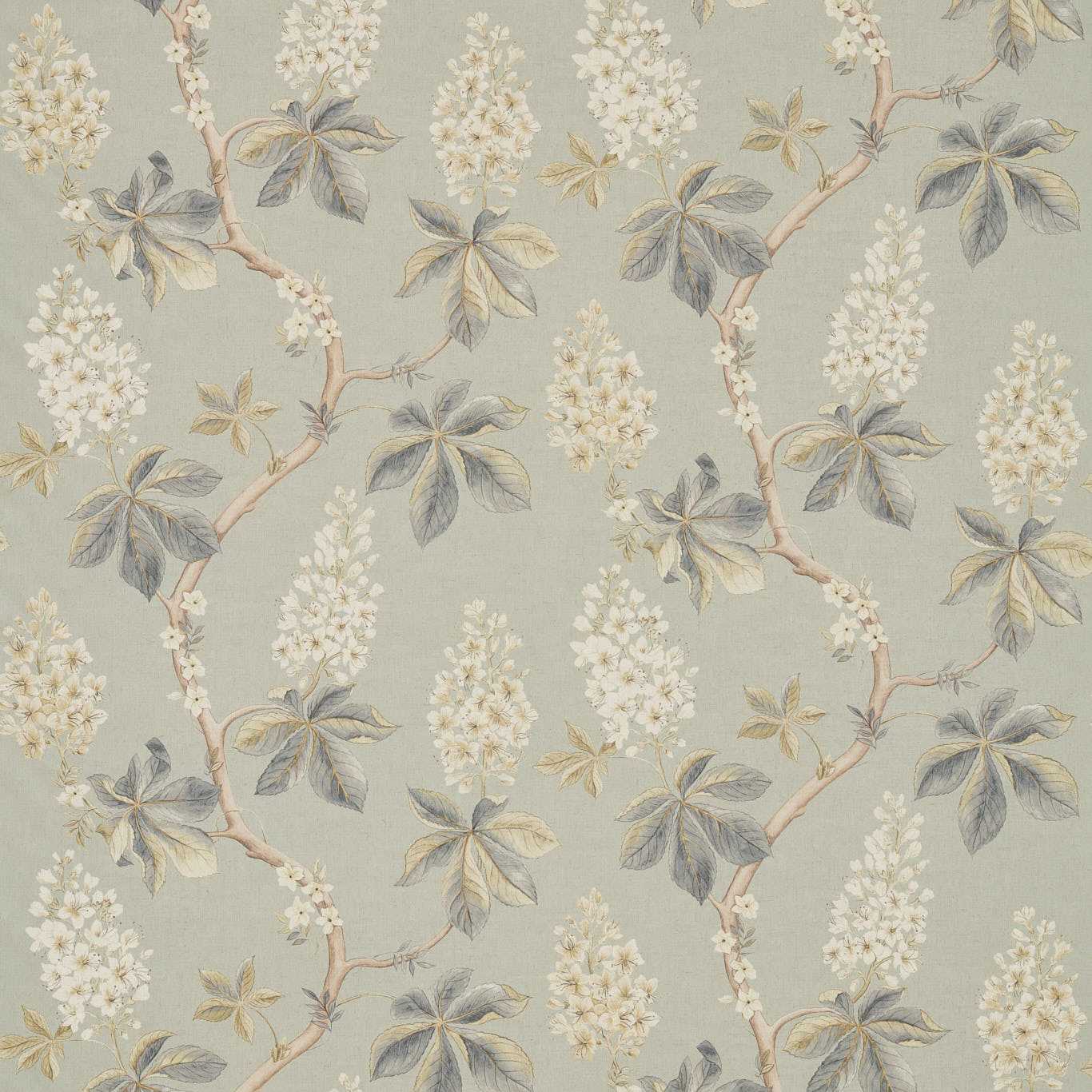 Chestnut Tree Grey Blue/Sage Fabric by SAN