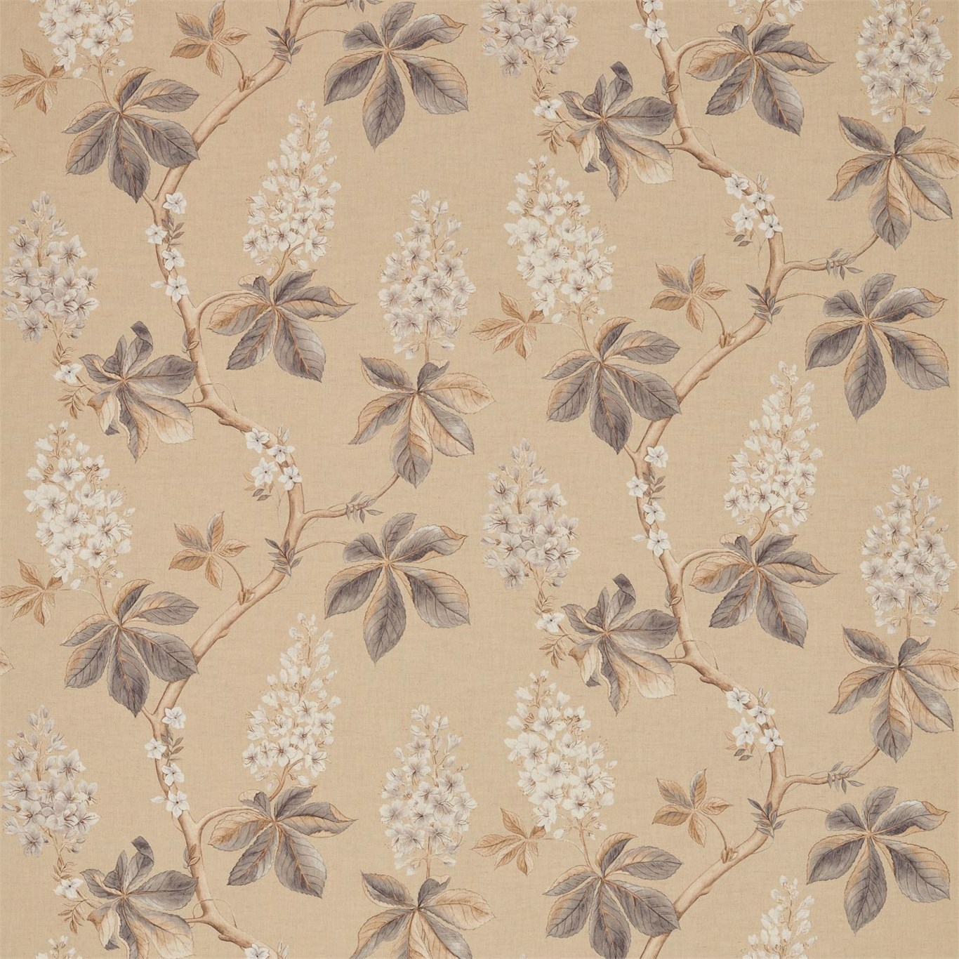Chestnut Tree Wheat/Pebble Fabric by SAN