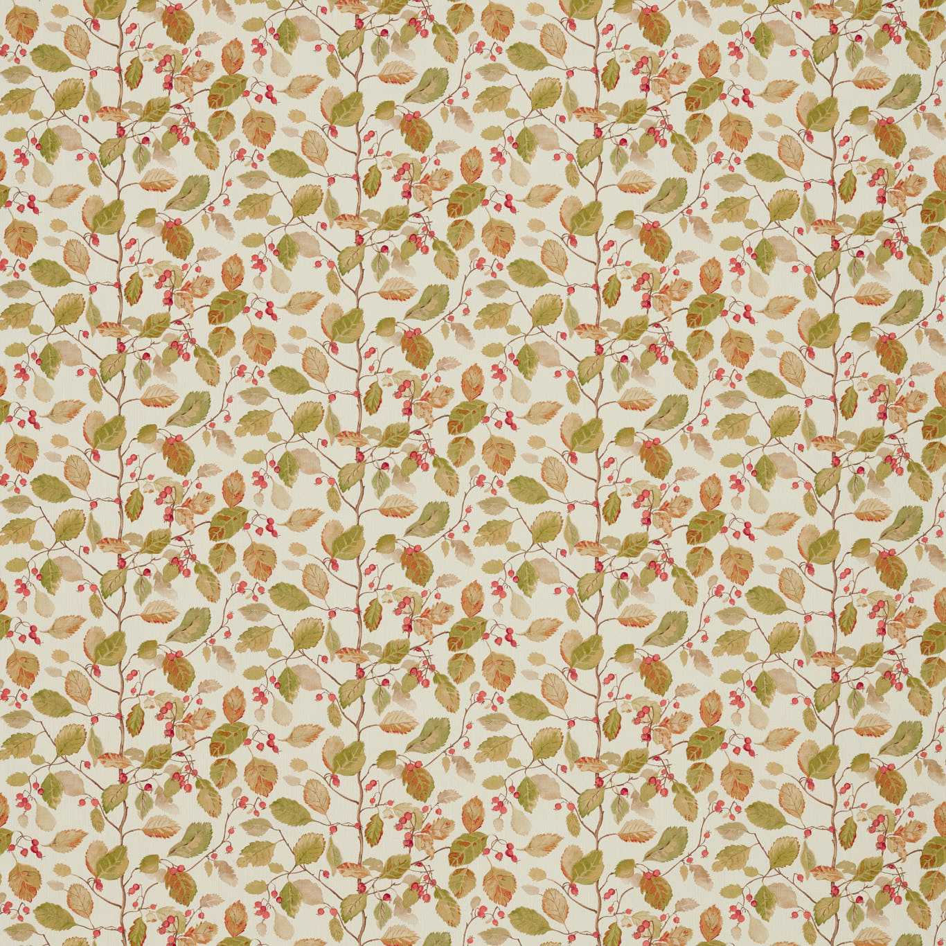 Woodland Berries Rosehip/Moss Fabric by SAN