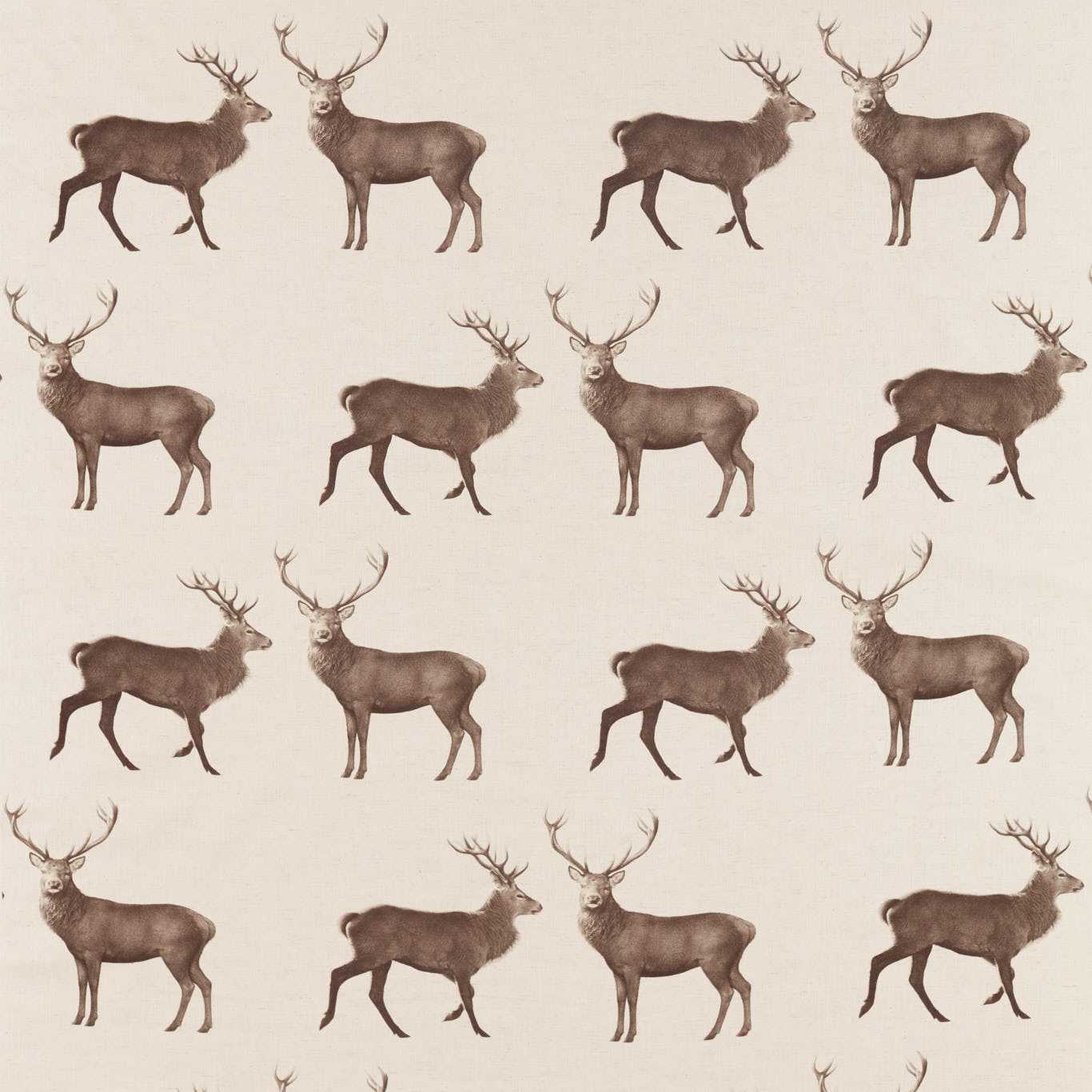 Evesham Deer Linen/Chalk Fabric by SAN