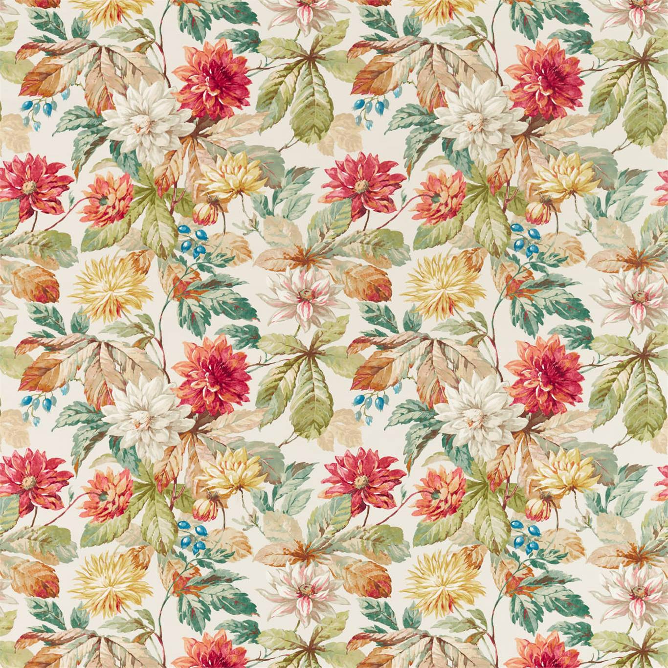 Dahlia & Rosehip Briarwood/Russet Fabric by SAN