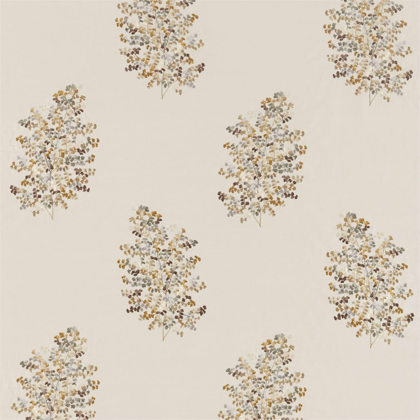 Wendell Embroidery Honey/Grey Fabric by SAN