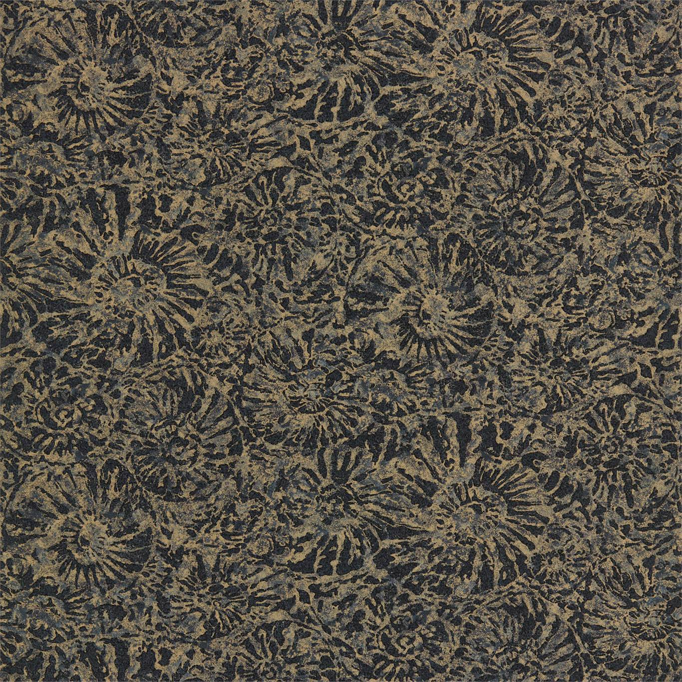 Anthology Ammonite Charcoal/Brass Wallpaper by HAR
