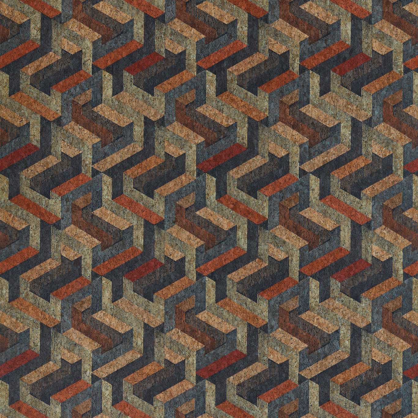 Anthology Escheresque Copper/Slate Wallpaper by HAR