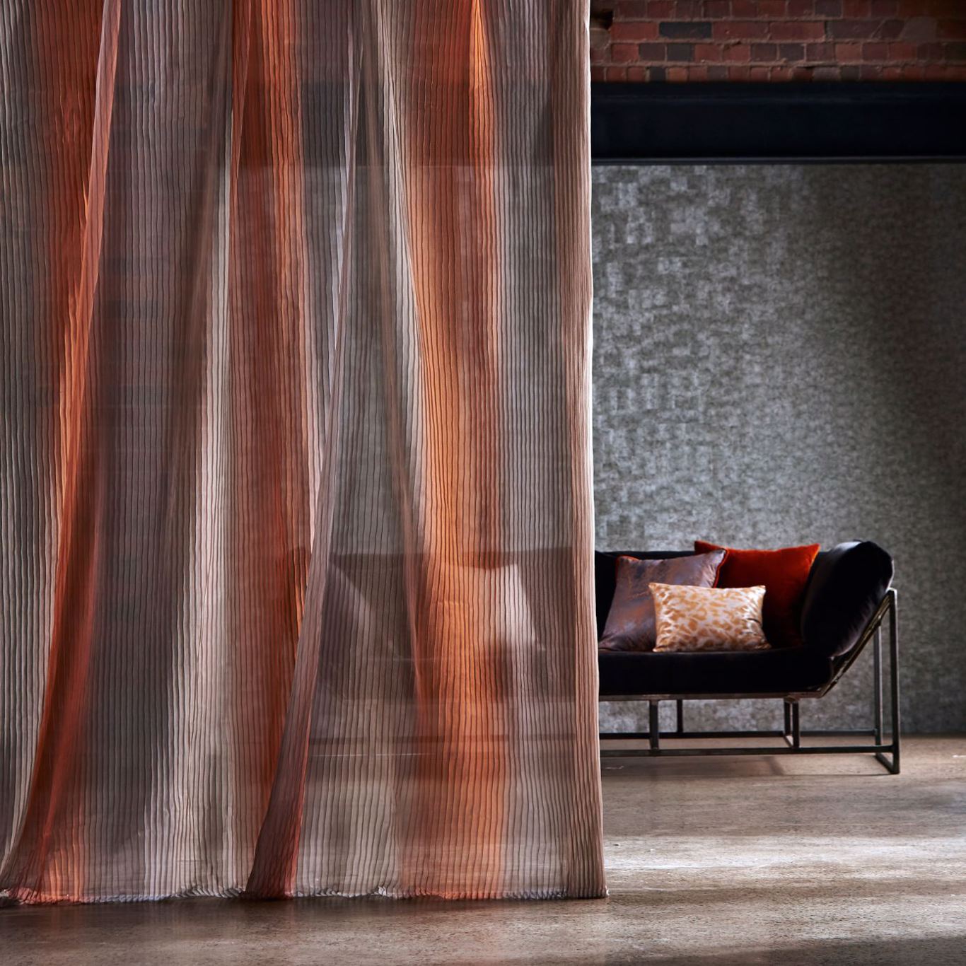 Anthology Stria Amber/Pewter/Stone Fabric by HAR