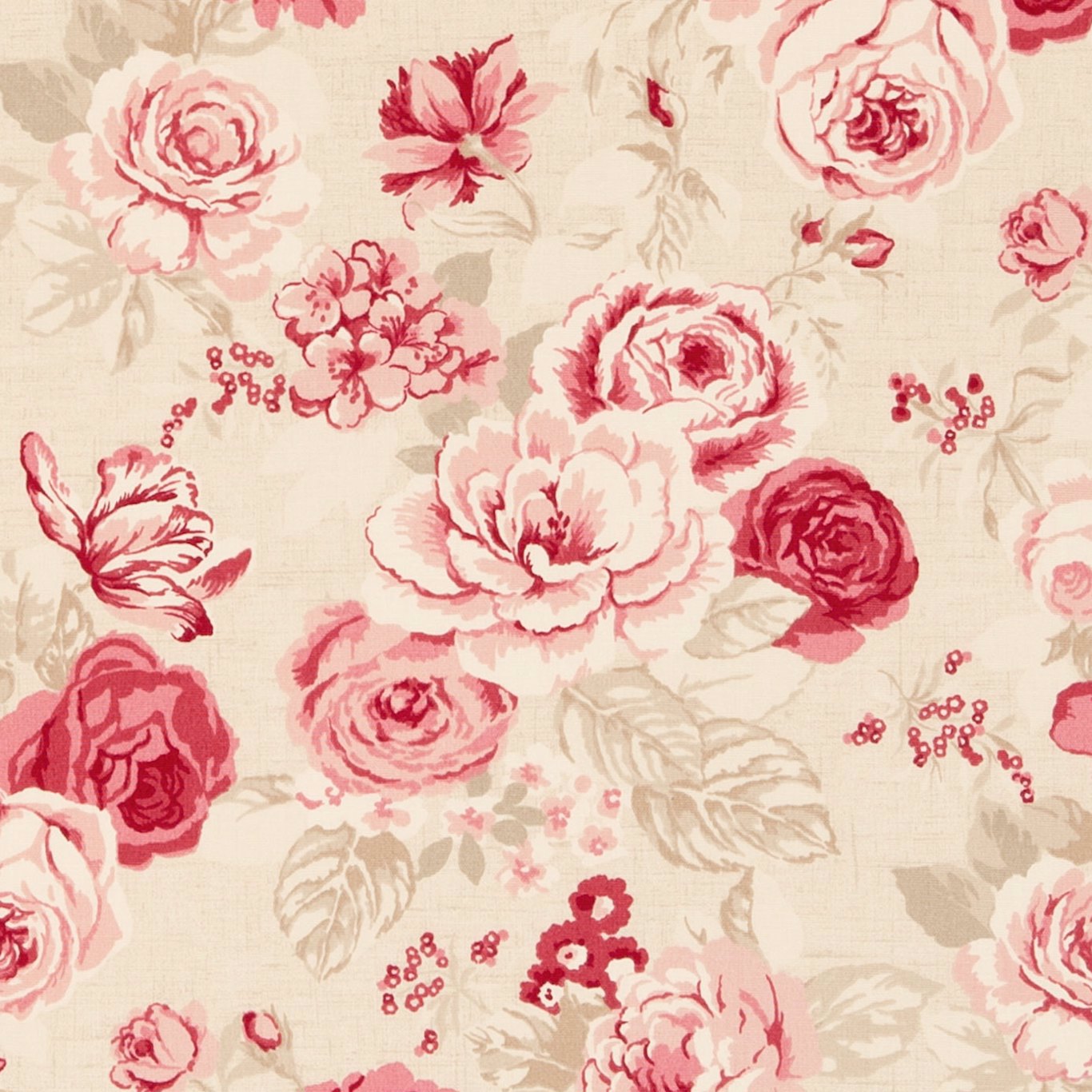 Genevieve Raspberry Fabric by CNC