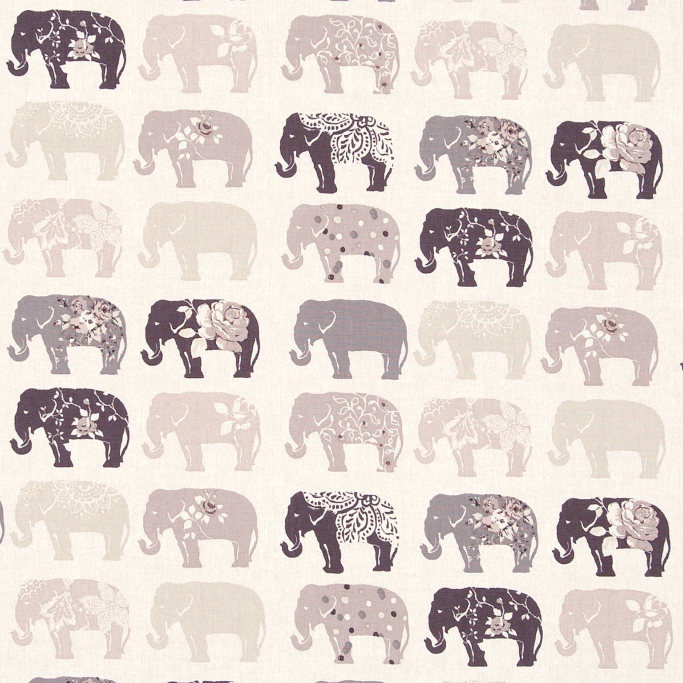 Elephants PVC Natural Fabric by CNC