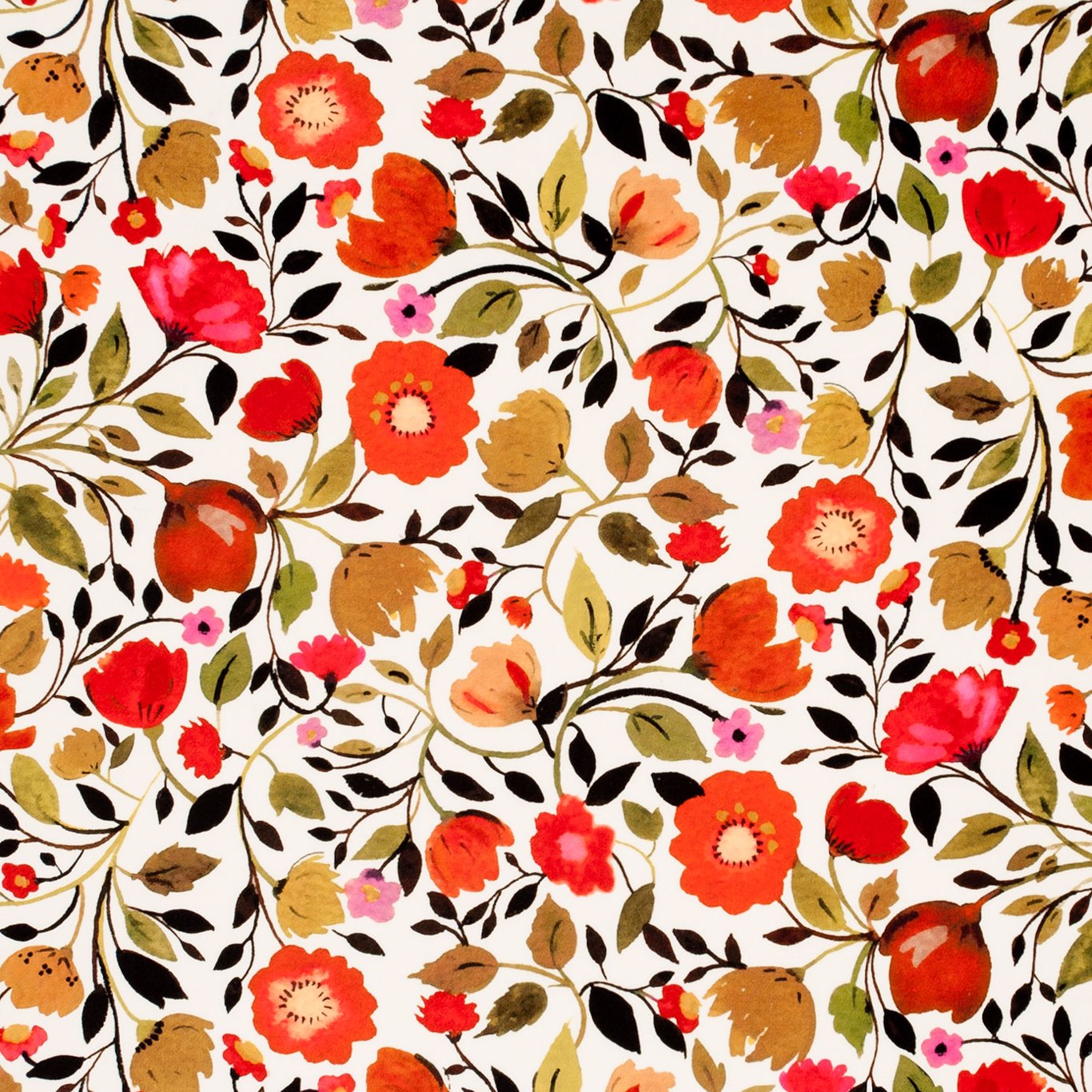 Red Tulips Velvet Autumn Fabric by CNC