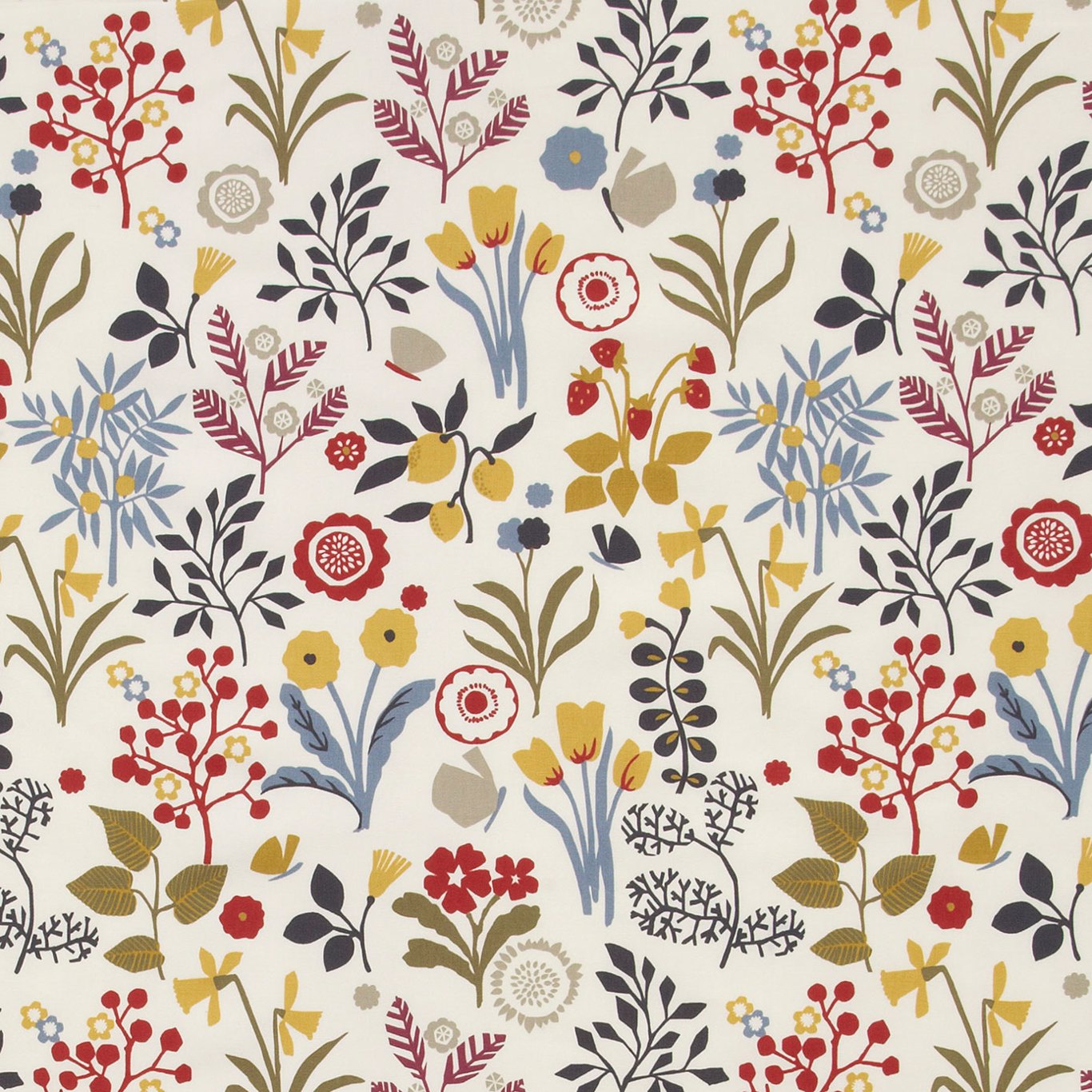 Frida Indigo/Cranberry Fabric by CNC
