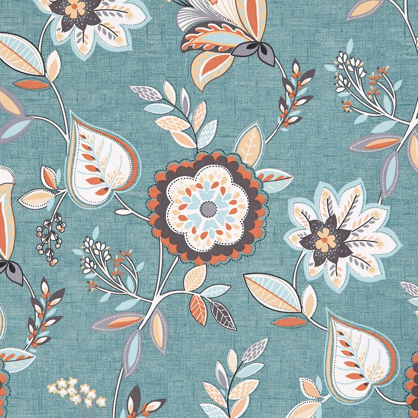 Octavia Teal/Spice Fabric by CNC