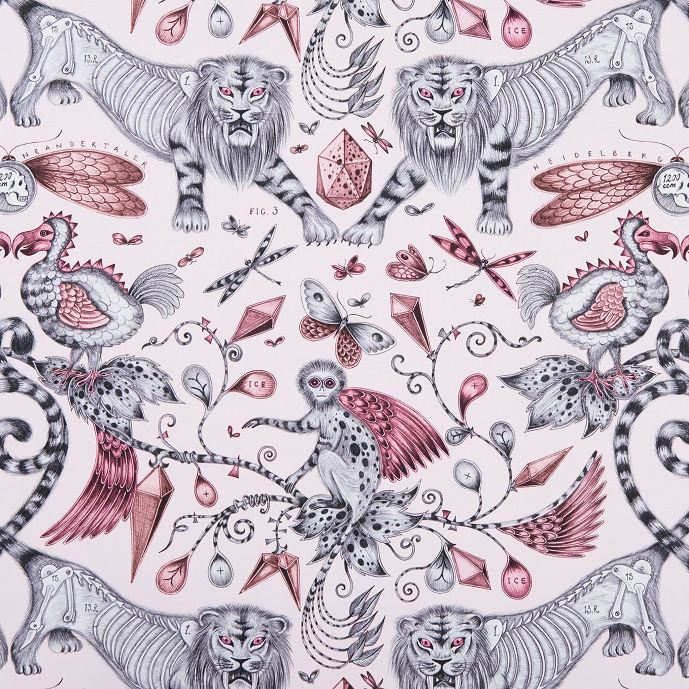 Extinct Pink Fabric by CNC