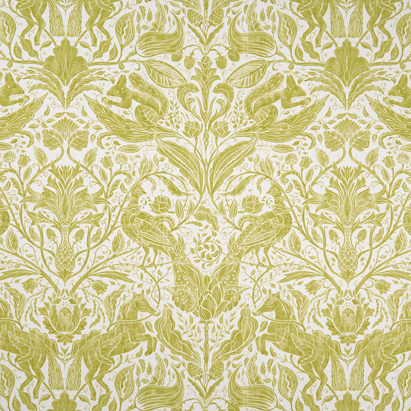 Forest Trail Citrus Fabric by STG