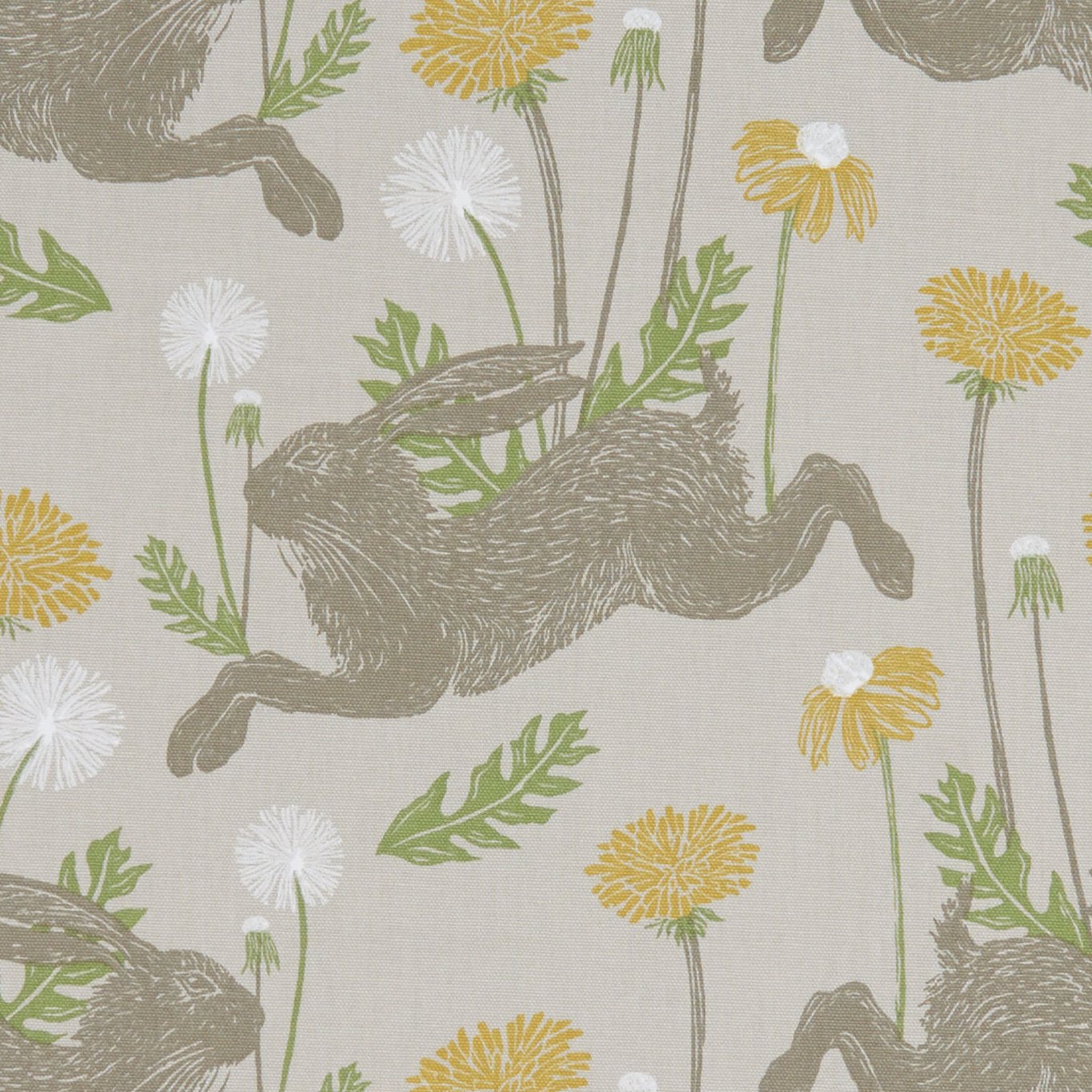 March Hare Hare Linen Fabric by CNC