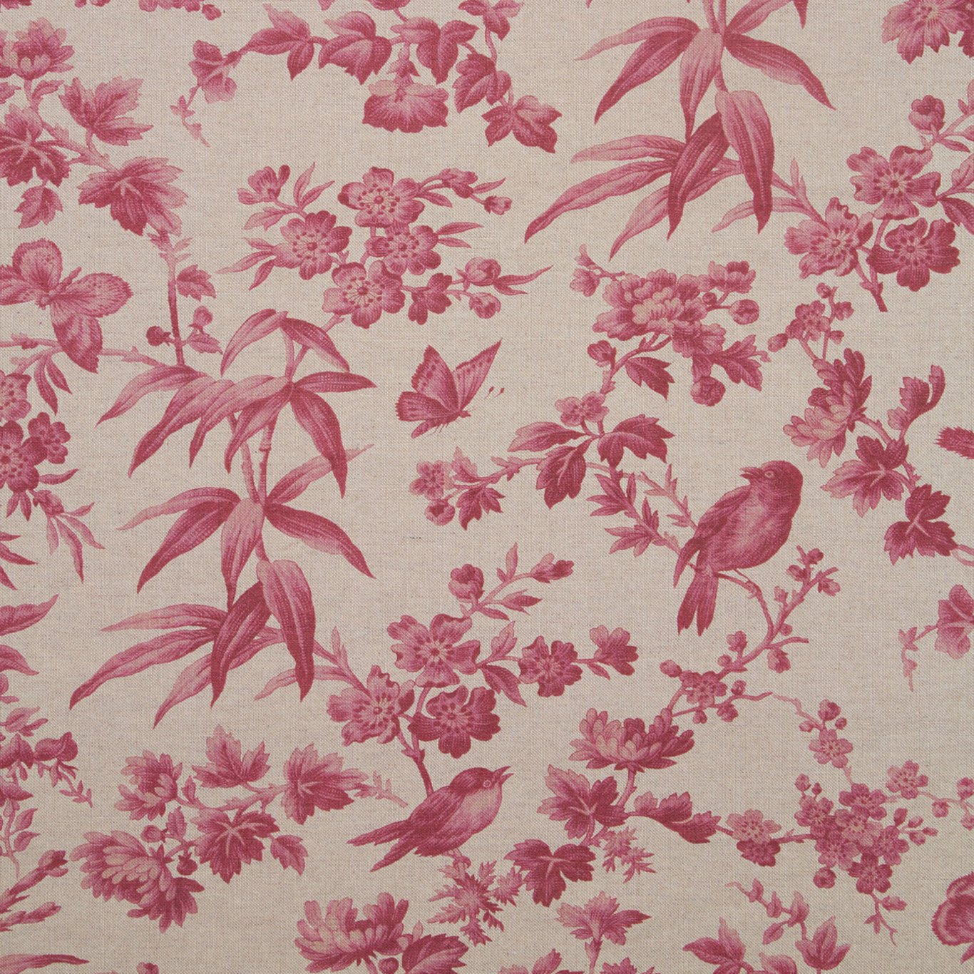 Amelia Raspberry Linen Fabric by OAS