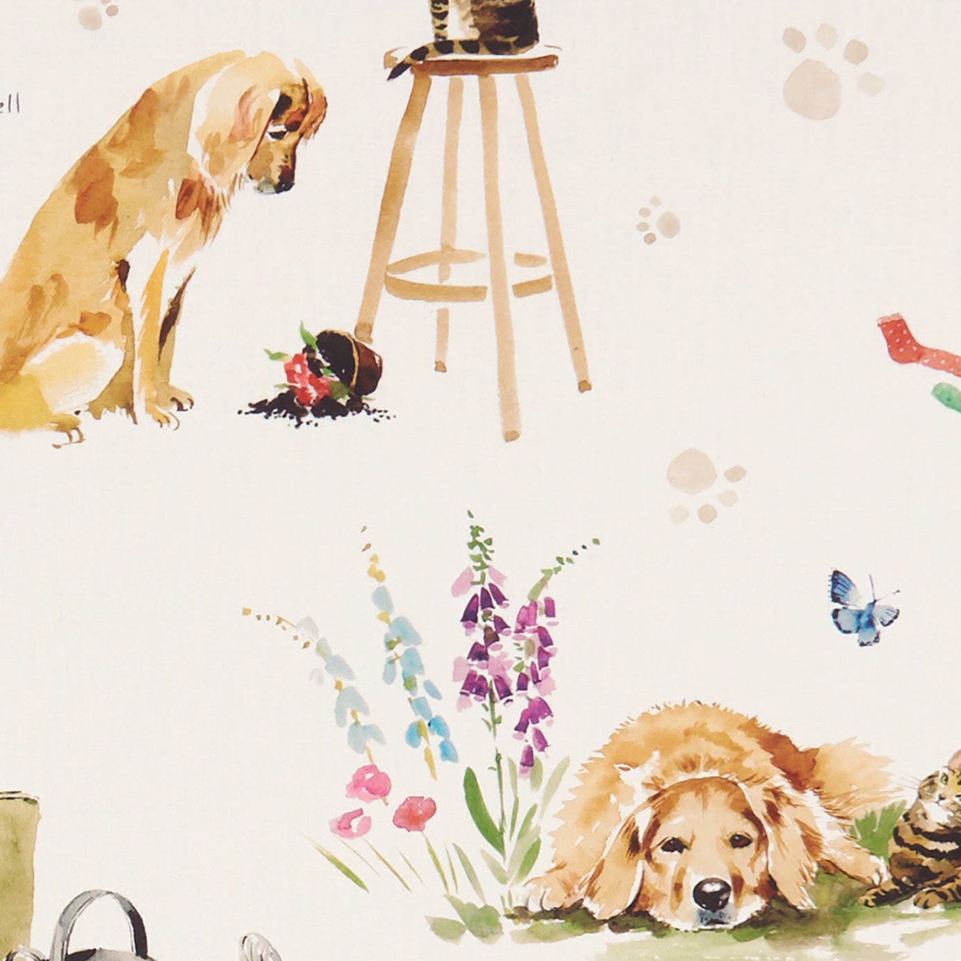 Best Of Friends Of Friends Cream Fabric by CNC