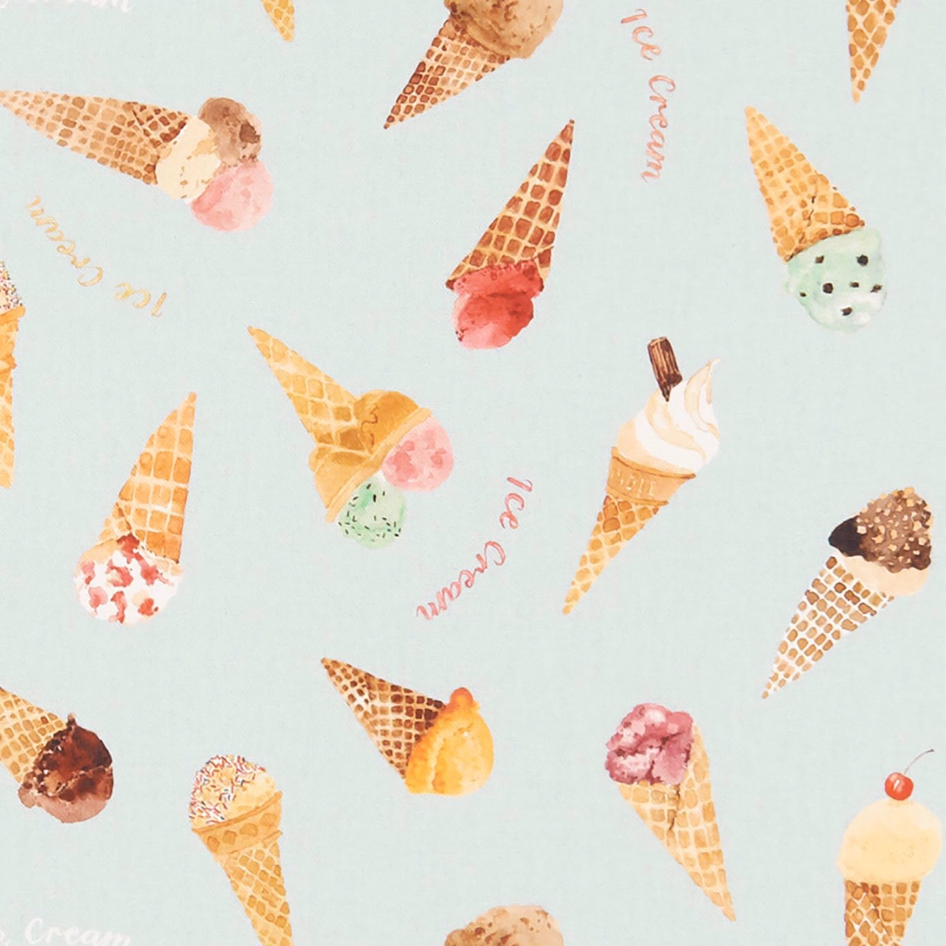 Ice Cream Parlour Cream Parlour Blue Fabric by CNC