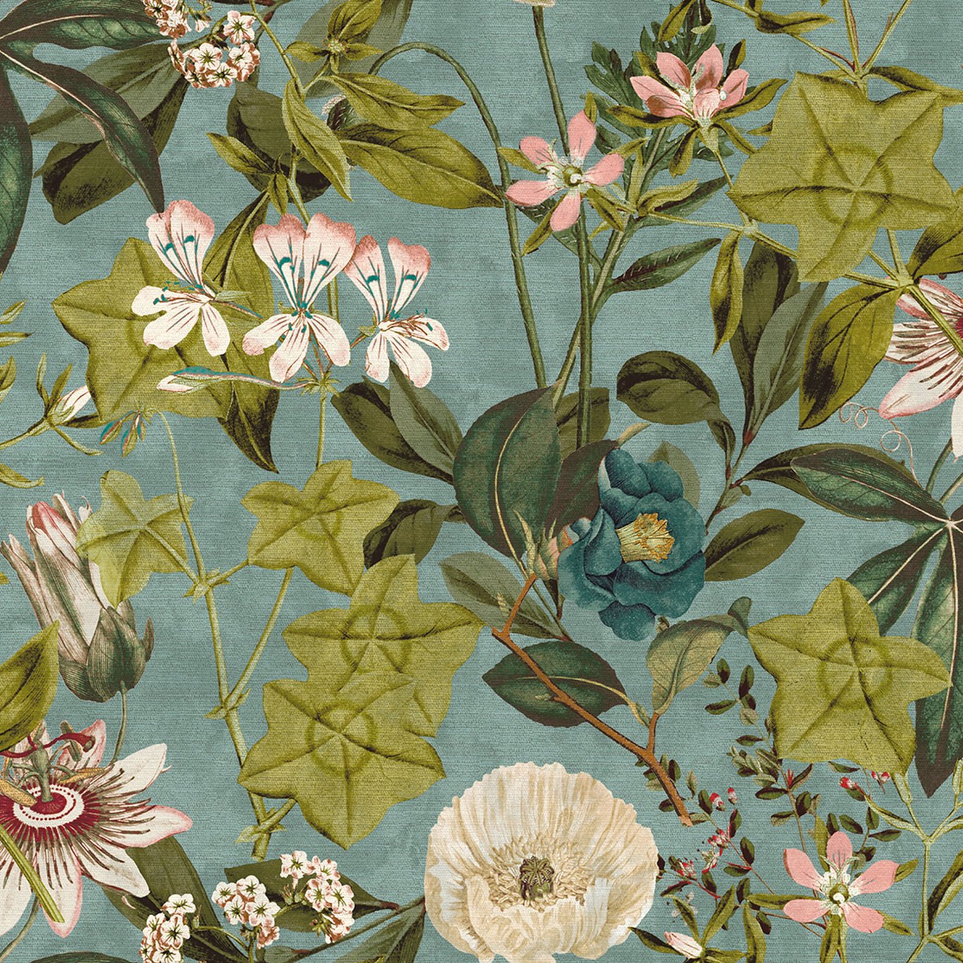 Passiflora Mineral/Blush Fabric by CNC