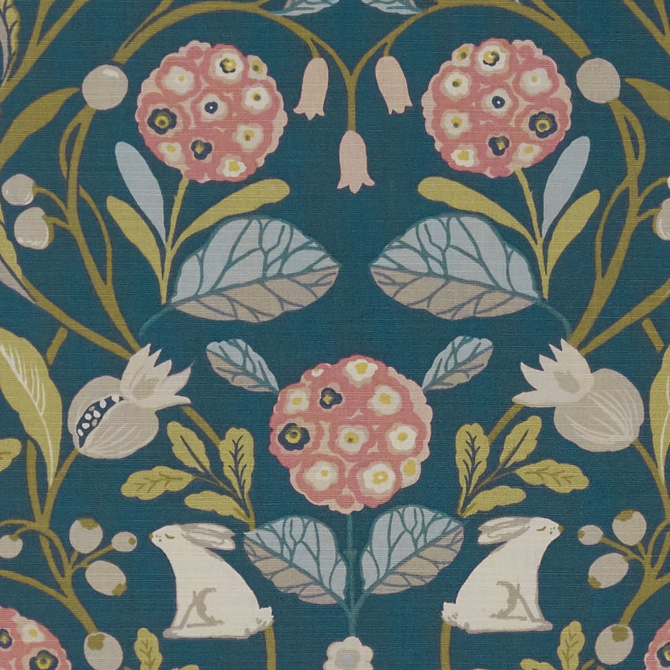Forester Teal/Blush Fabric by STG