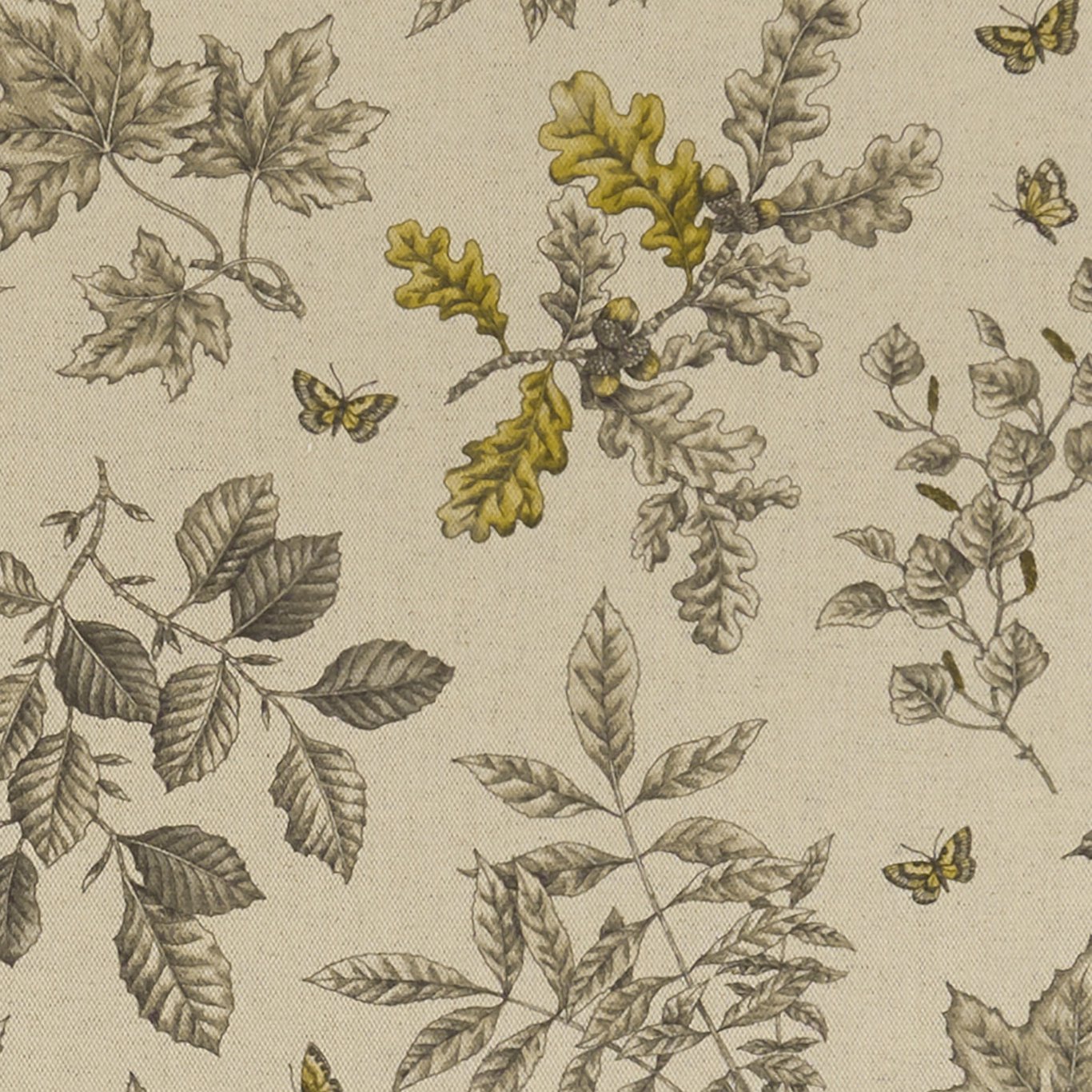 Hortus Charcoal/Ochre Fabric by CNC