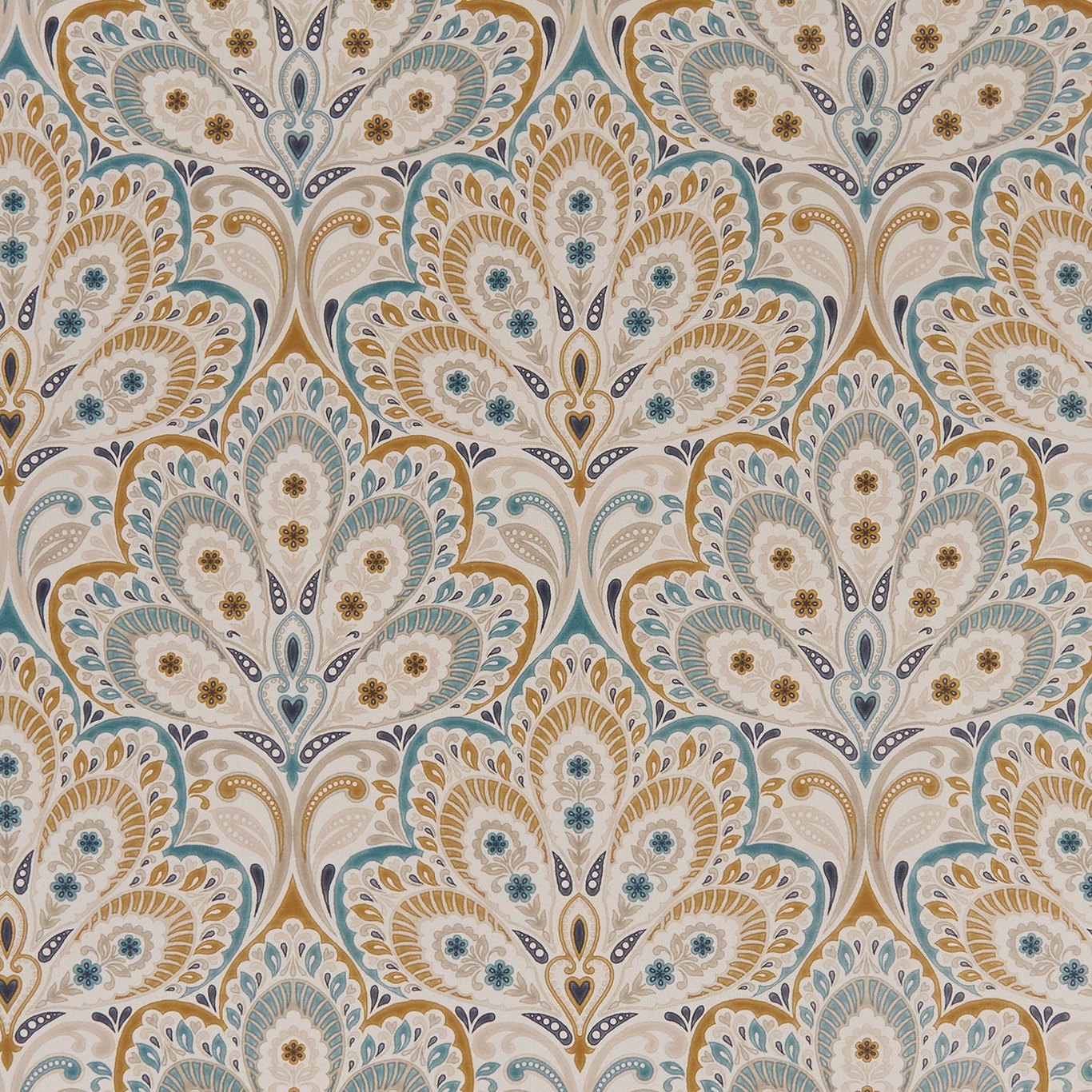 Persia Teal/Spice Fabric by CNC