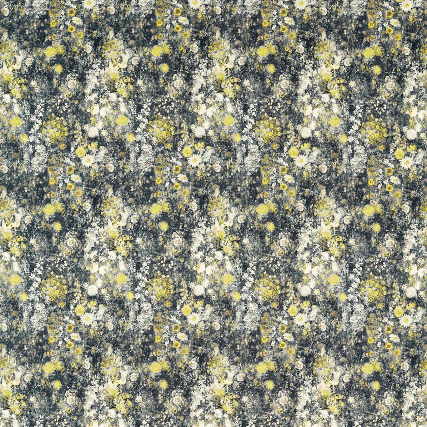 Rosedene Charcoal/Chartreuse Fabric by STG