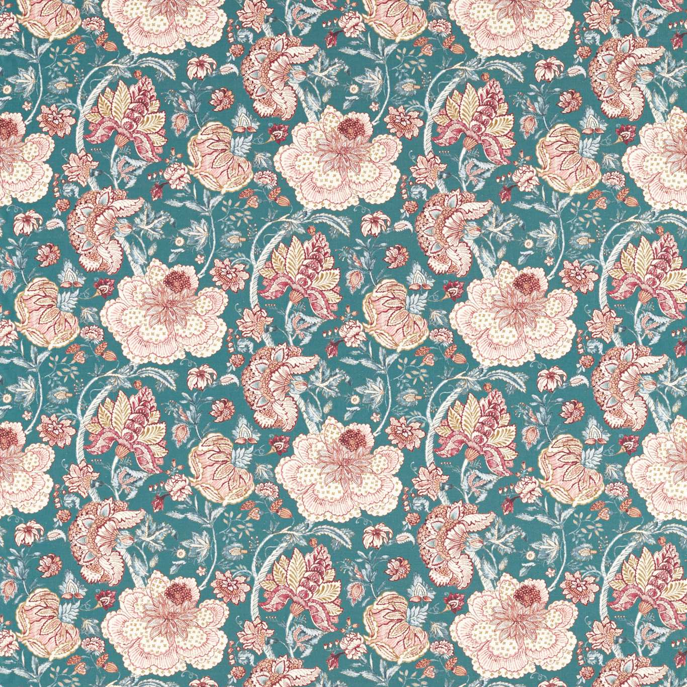 Lucienne Teal Fabric by CNC