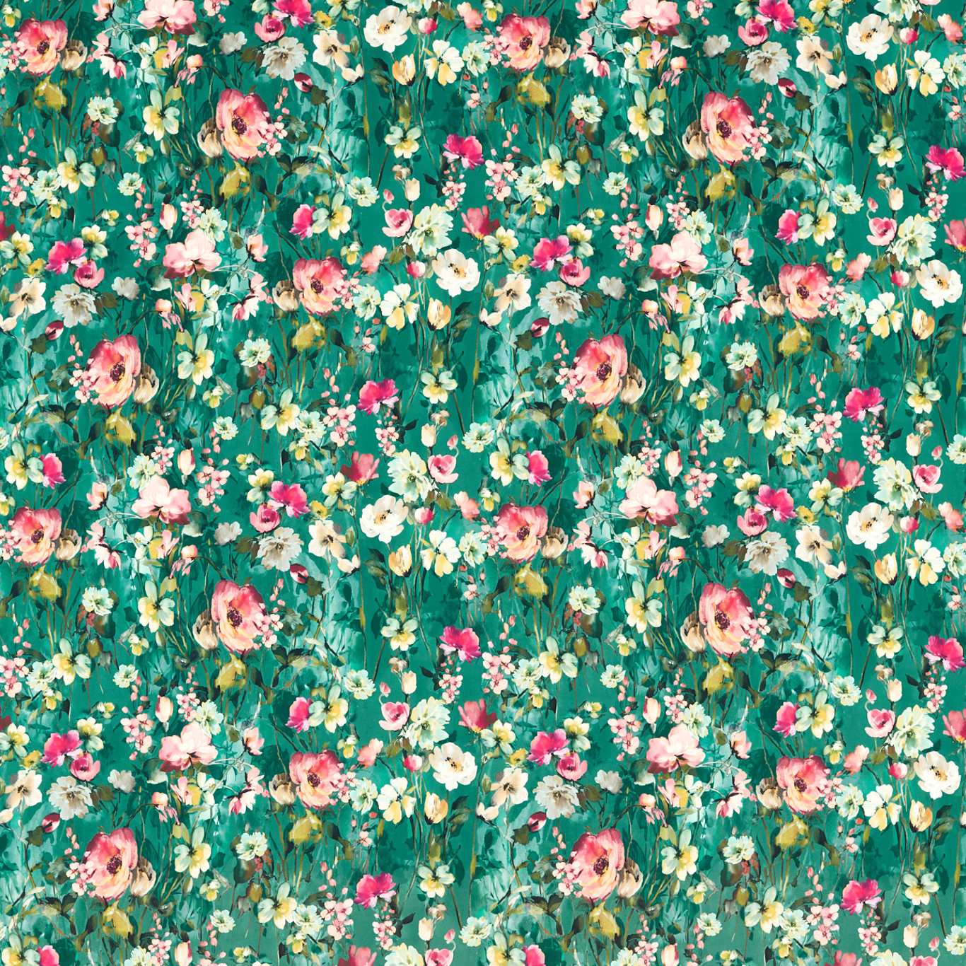 Wild Meadow Mineral Velvet Fabric by CNC