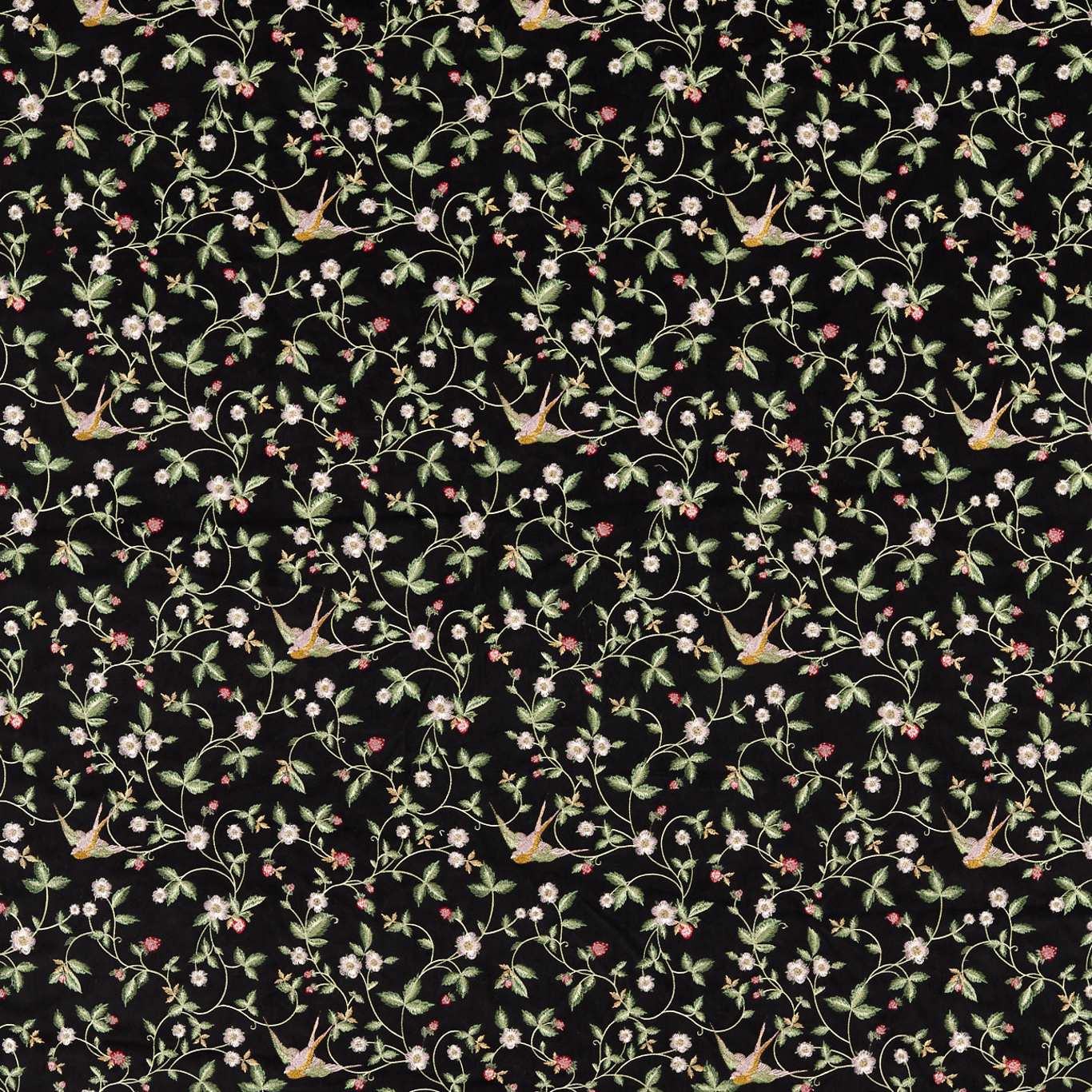 Wild Strawberry Noir Embroidery Fabric by CNC