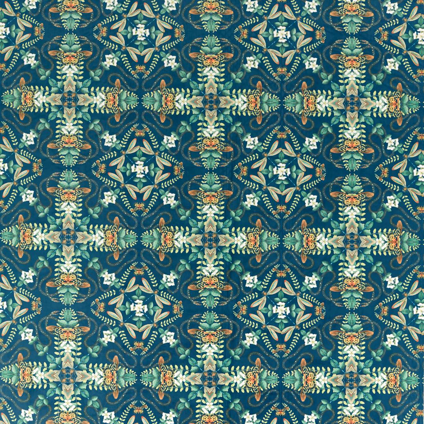 Emerald Forest Midnight Velvet Fabric by WED