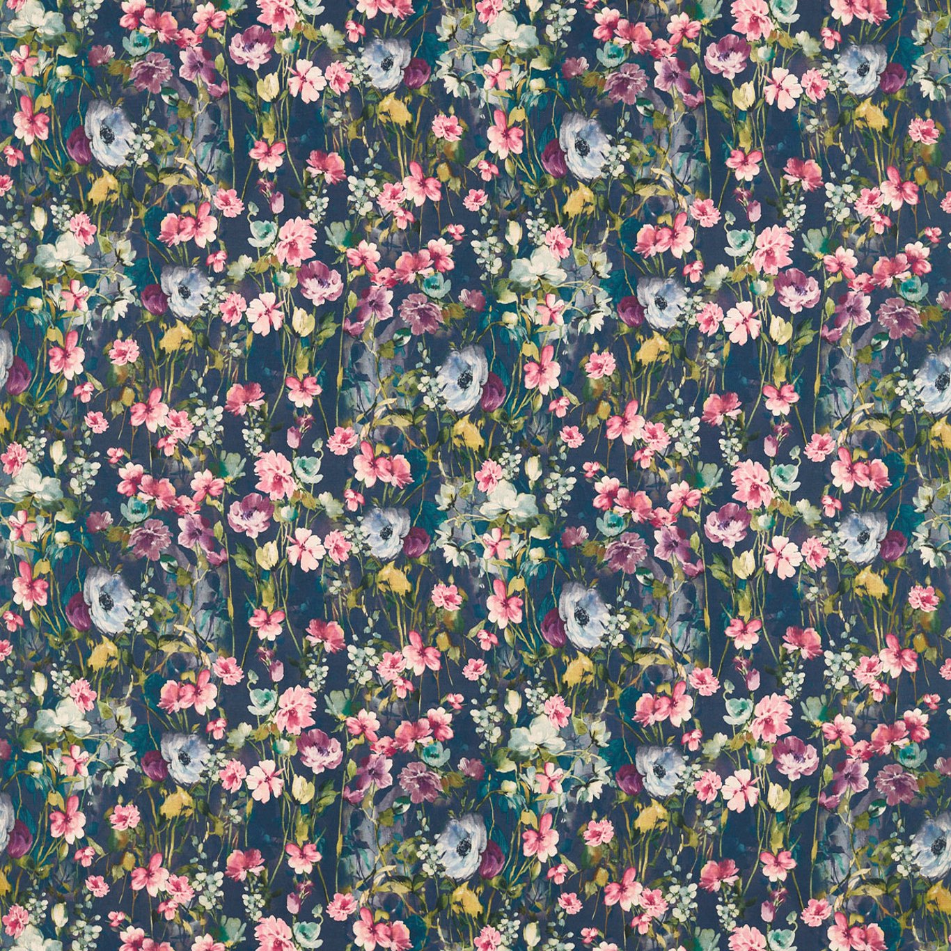 Wild Meadow Multi Linen Fabric by CNC