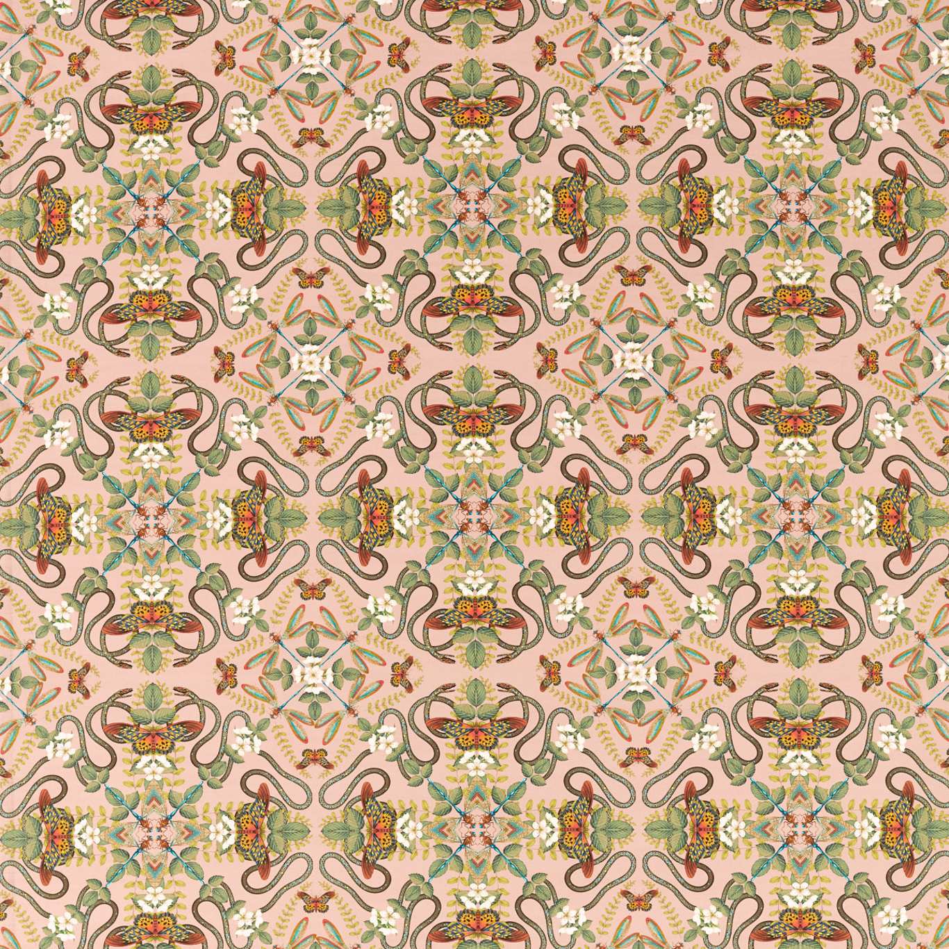 Emerald Forest Blush Fabric by WED