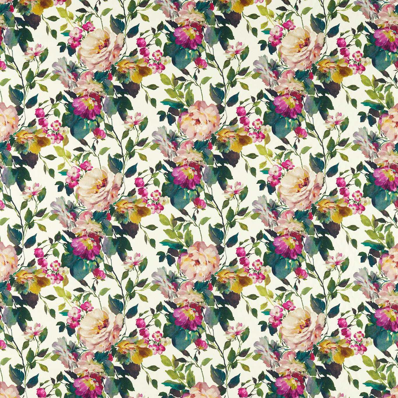 Bloom Fuchsia Fabric by CNC
