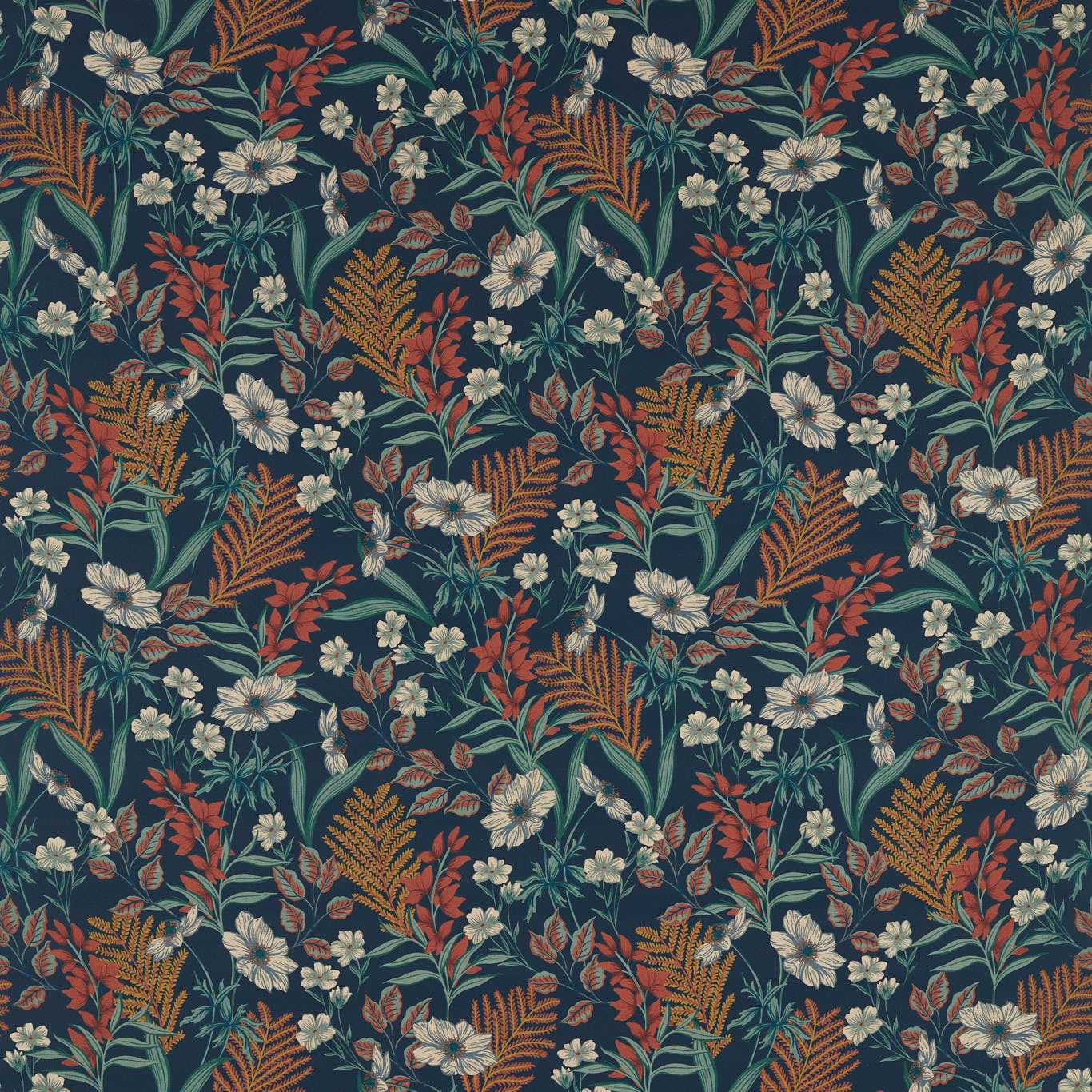 Hazelbury Midnight/Spice Fabric by CNC