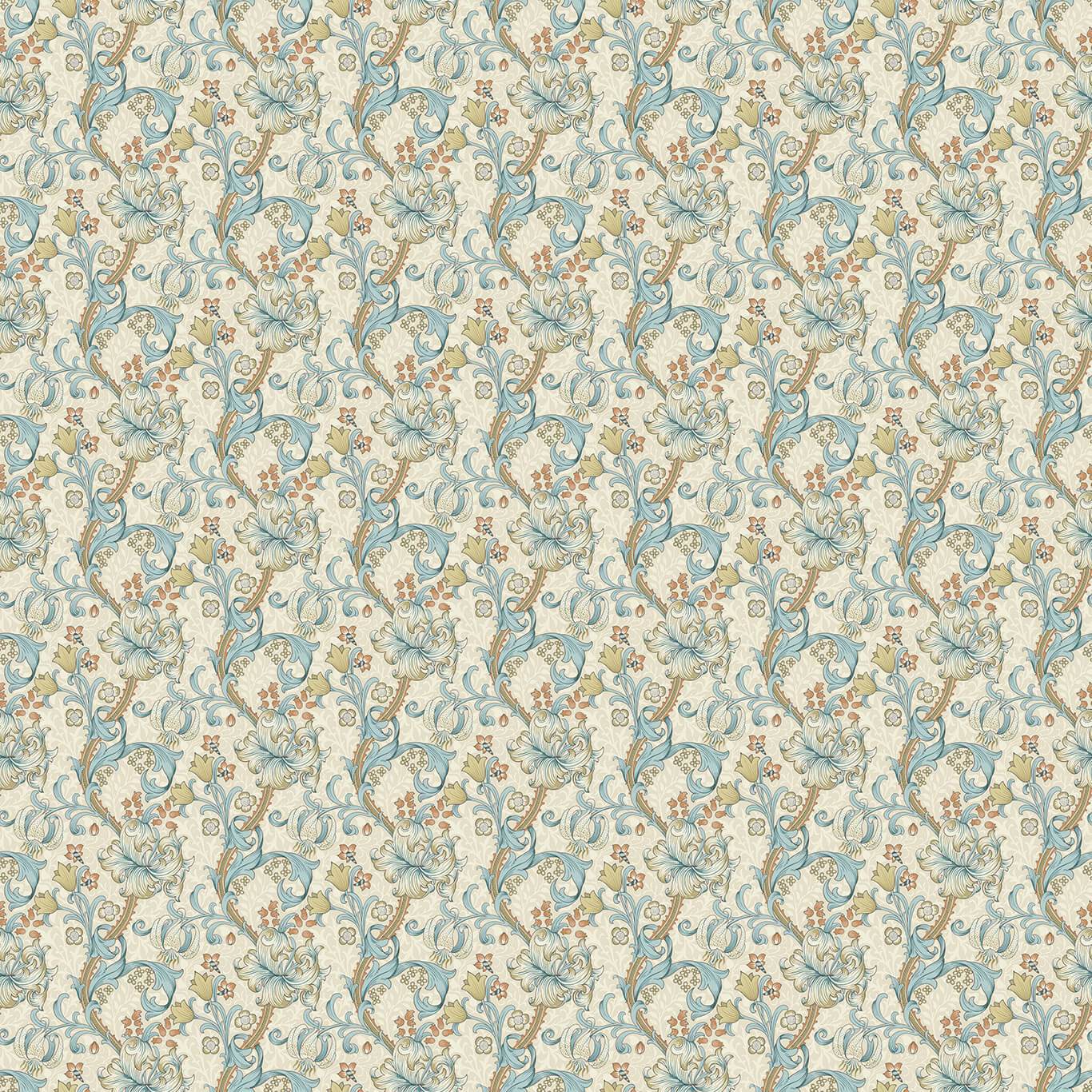 Golden Lily Linen/Teal Fabric by CNC