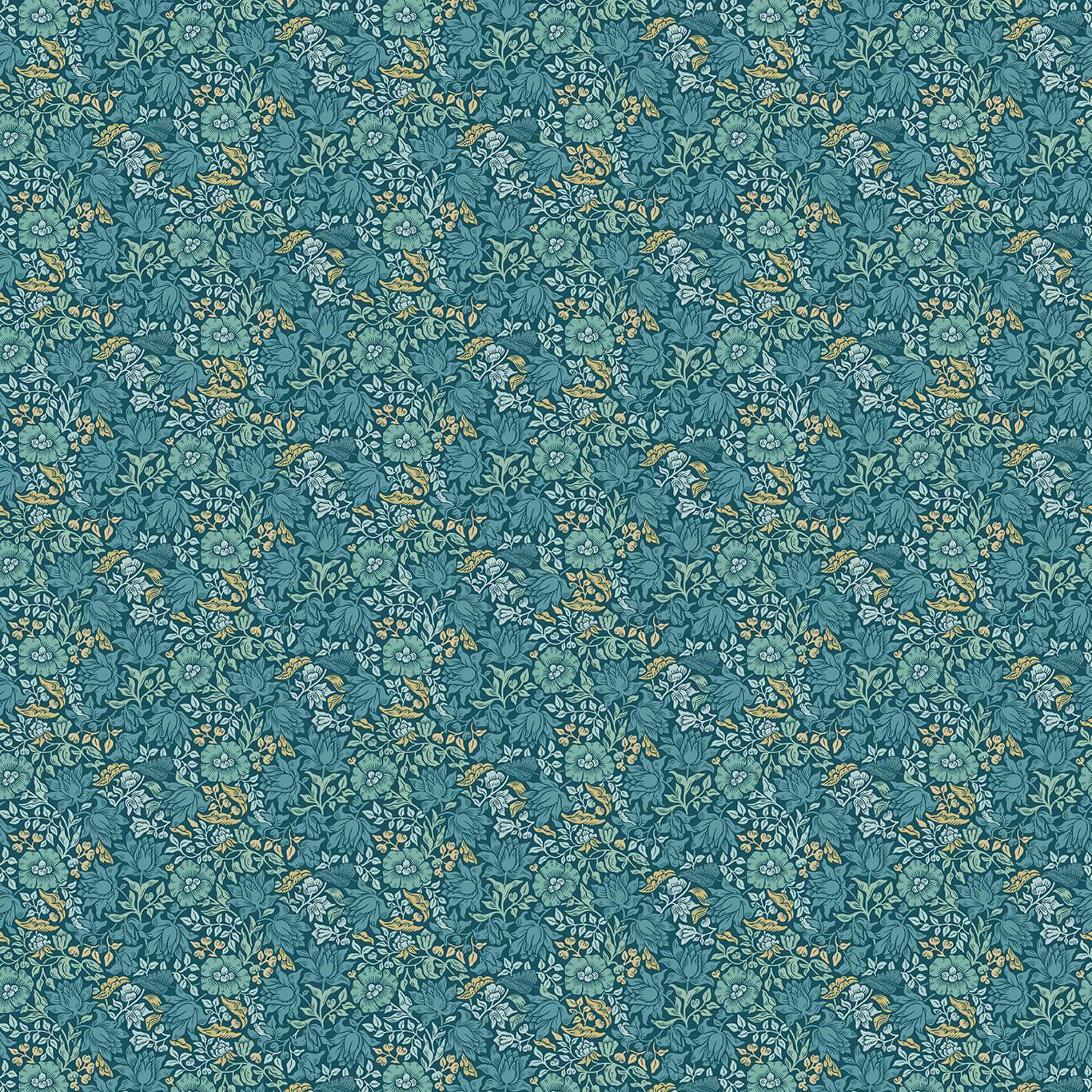 Mallow Teal Fabric by CNC