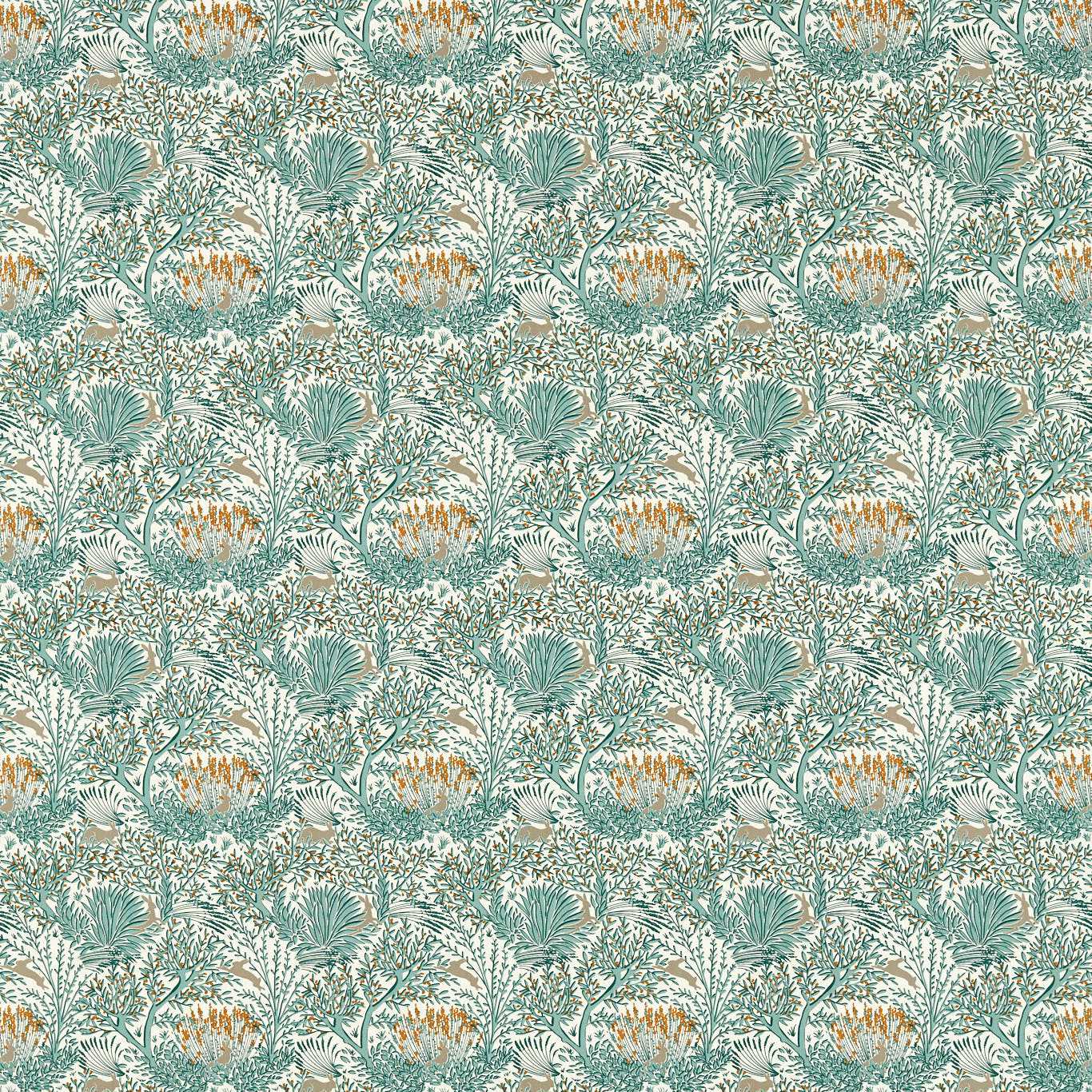 Wilderwood Teal/Spice Fabric by CNC
