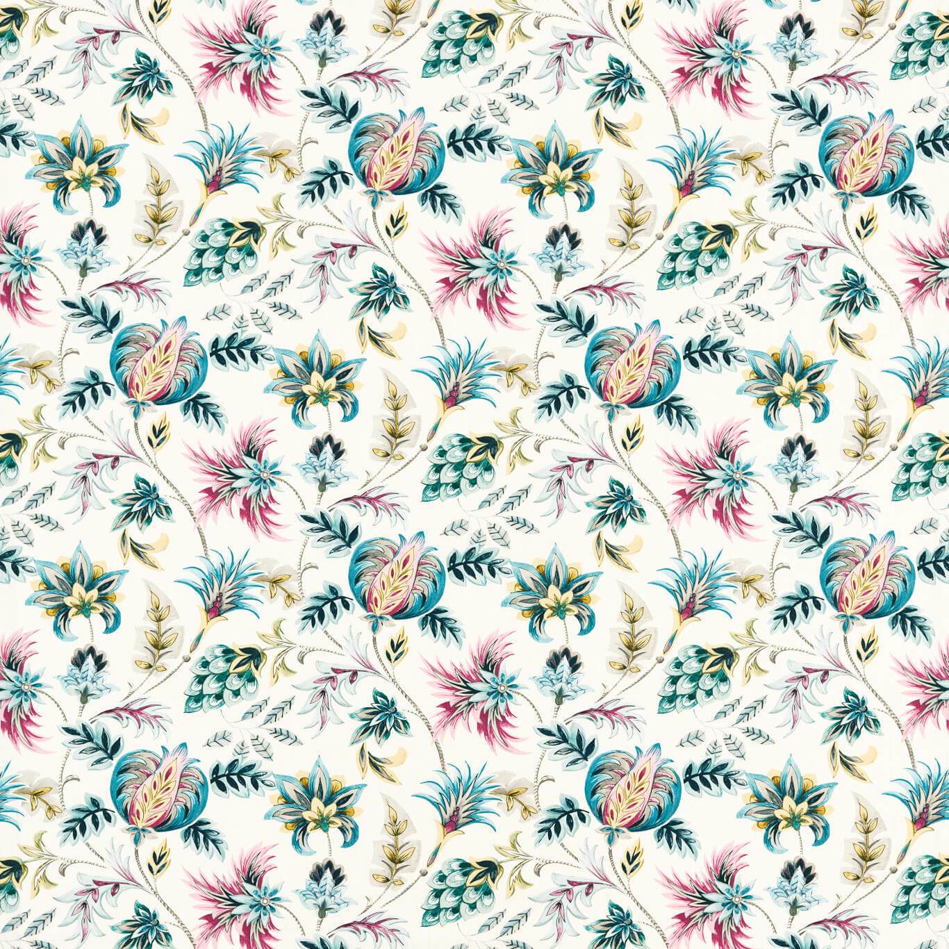 Sizergh Teal/Berry Fabric by CNC