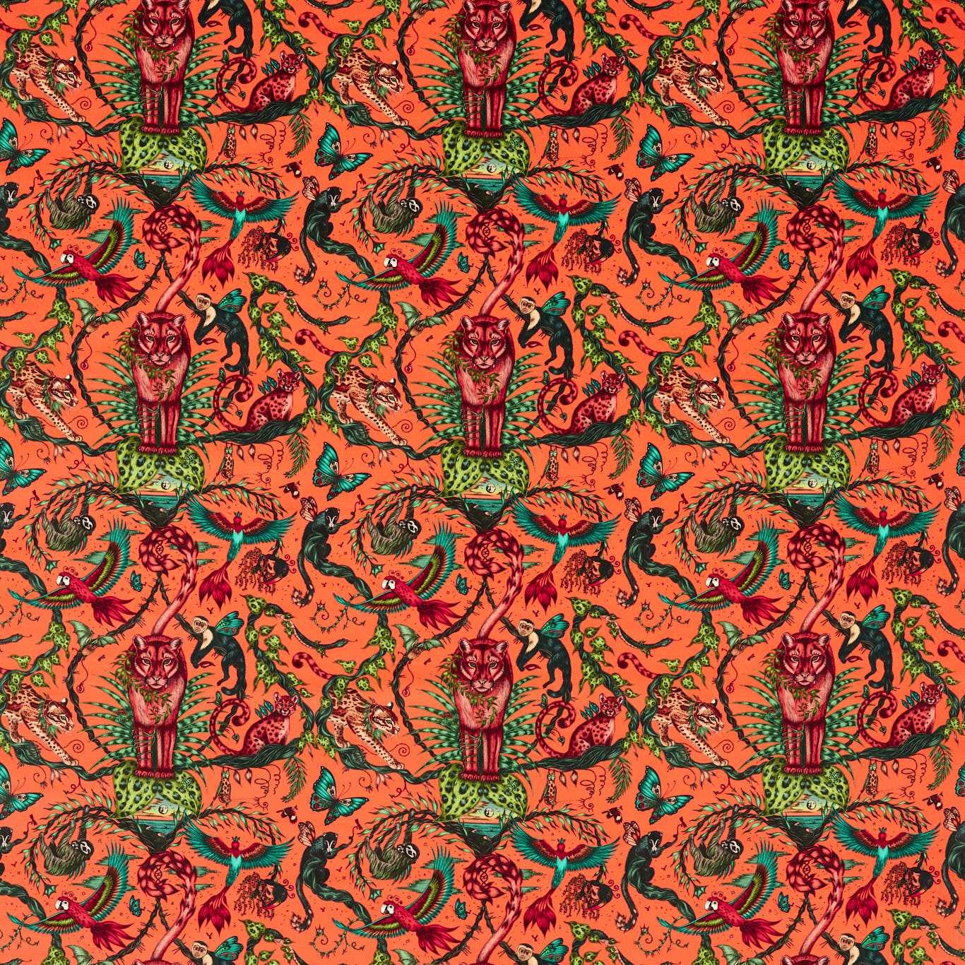 Bosque Dreams Velvet Coral Fabric by CNC