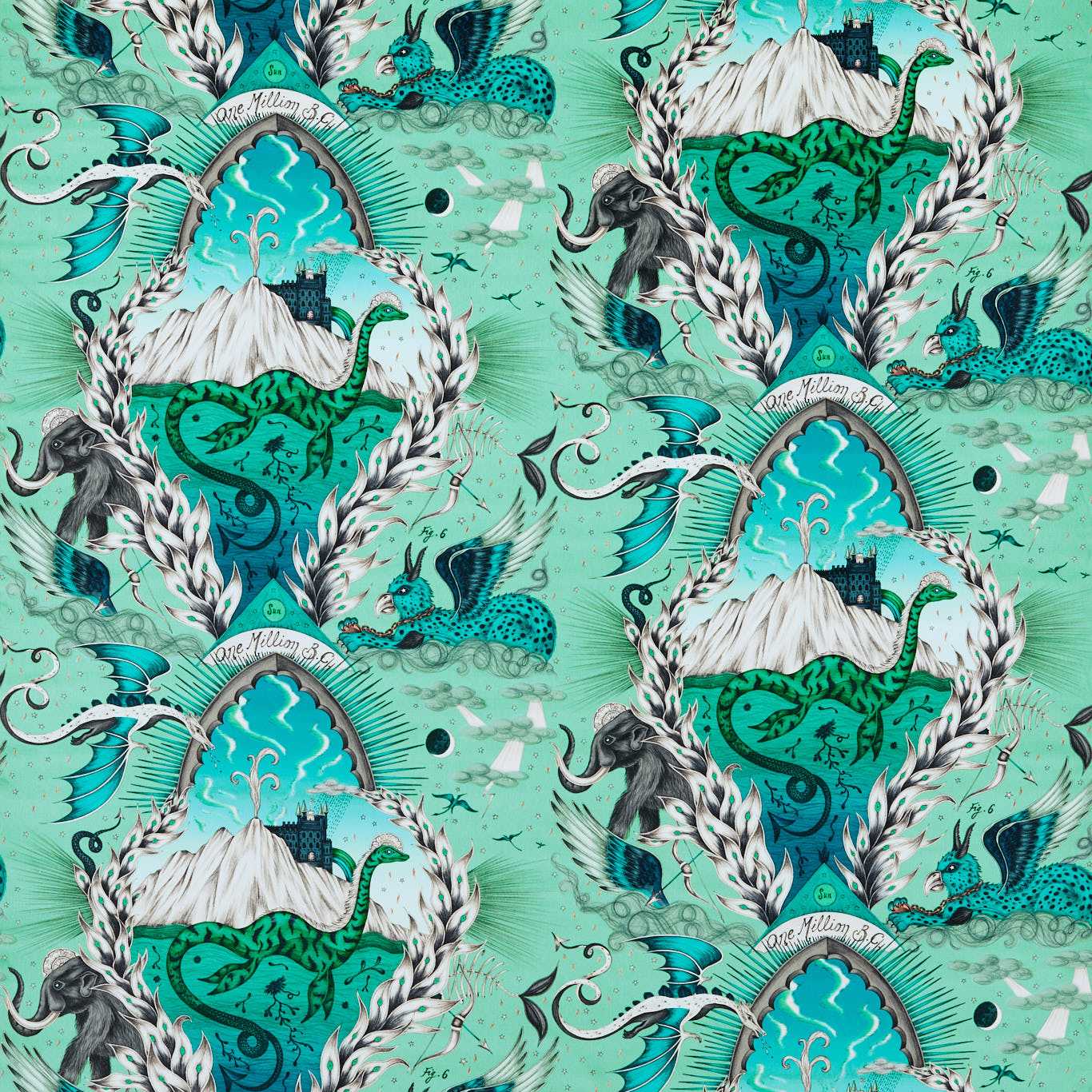 Highlandia Velvet Sage Fabric by CNC