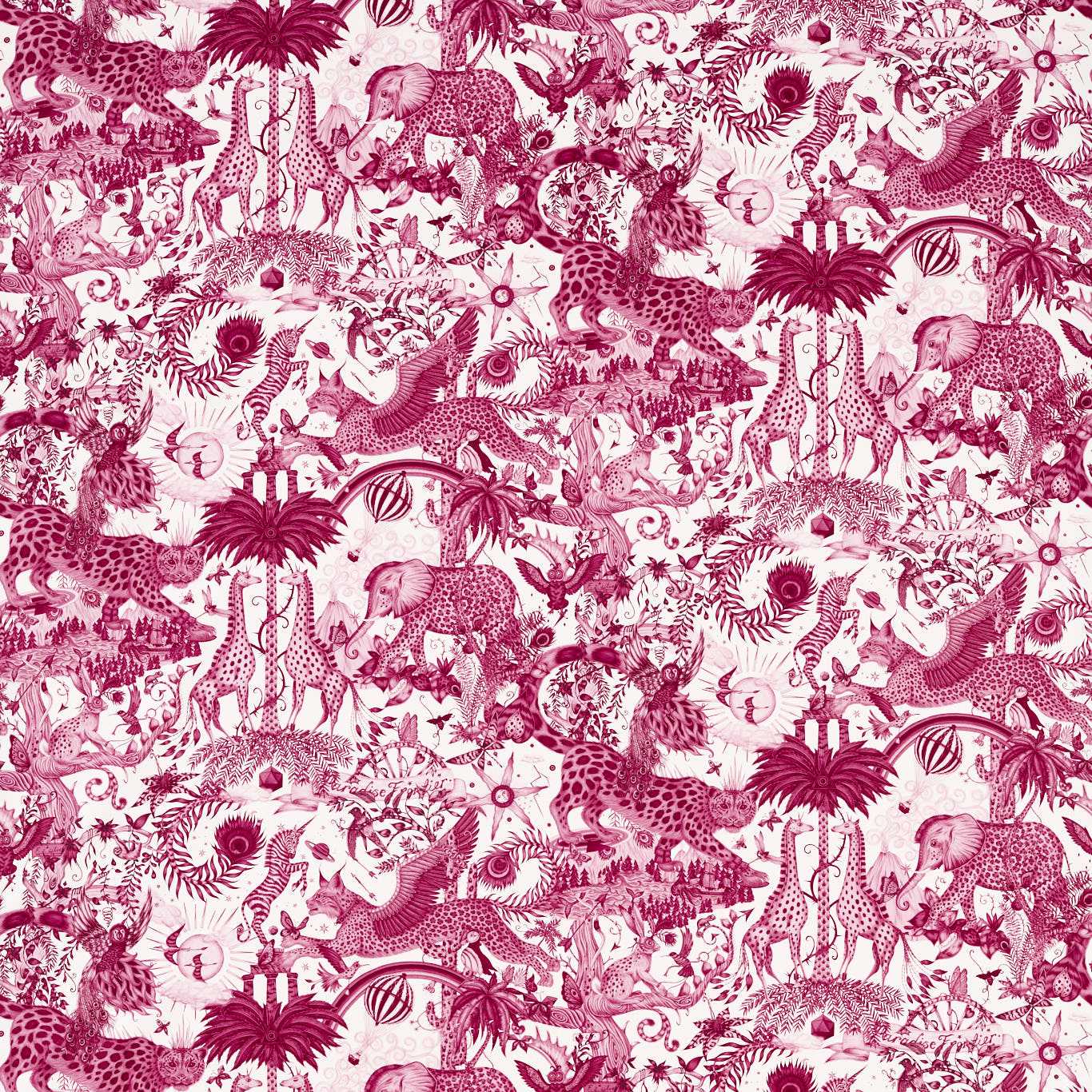 Paradise Lost Berry Fabric by CNC